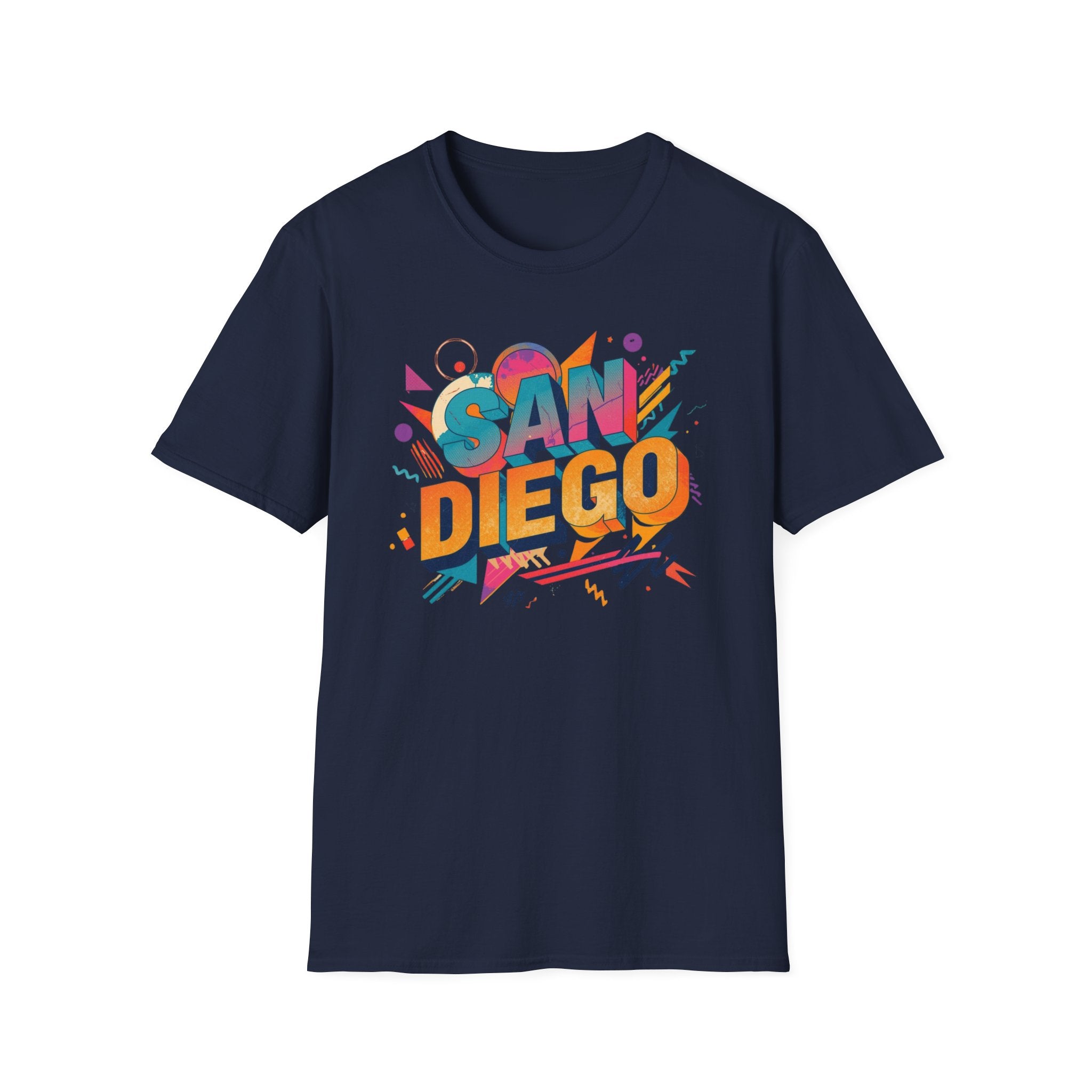 San Diego Retro Graphic T‑Shirt — Colorful 80s Style City Tee