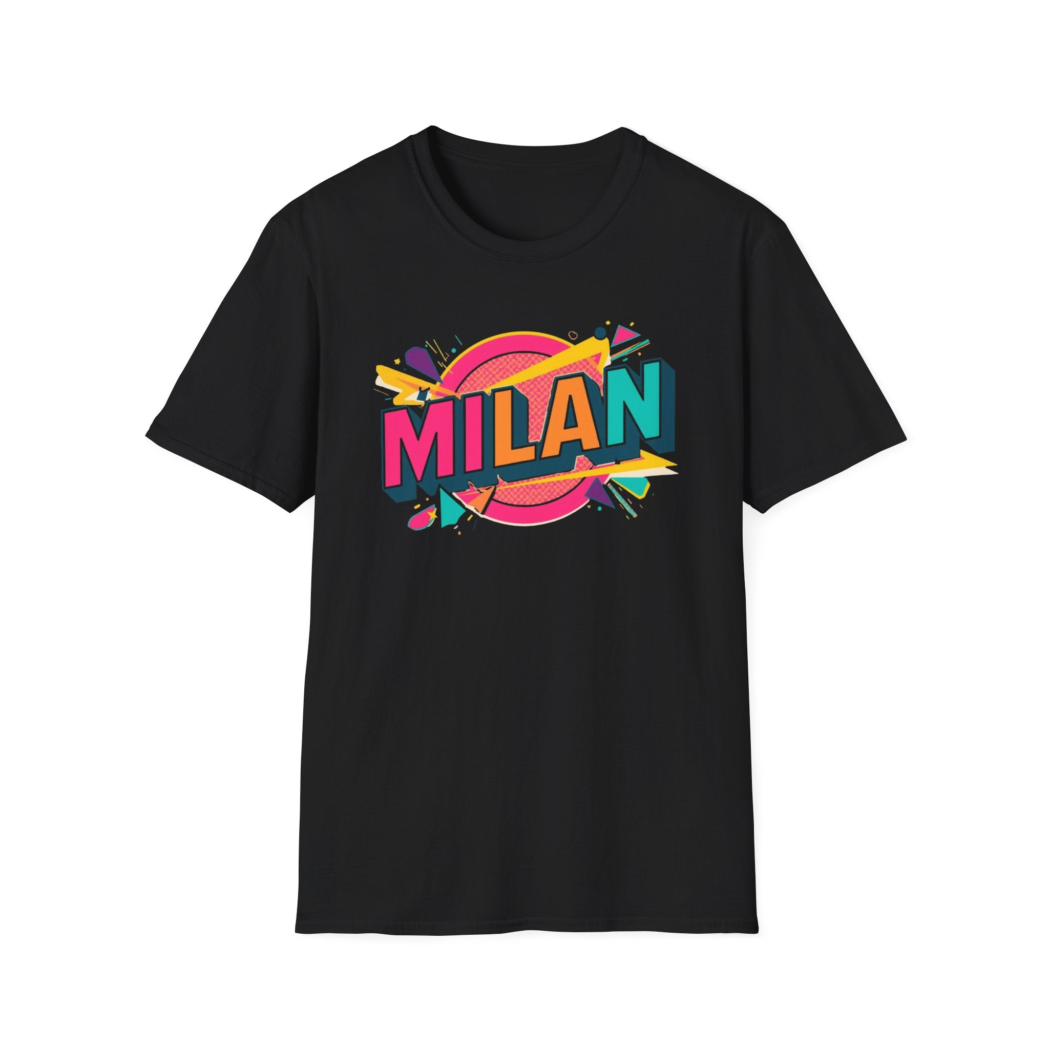 Milan Retro Pop Graphic T-Shirt — Colorful City Name Tee