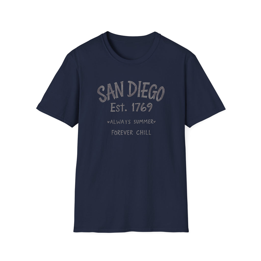 San Diego T-Shirt - "Always Summer, Forever Chill" Casual Beach Tee