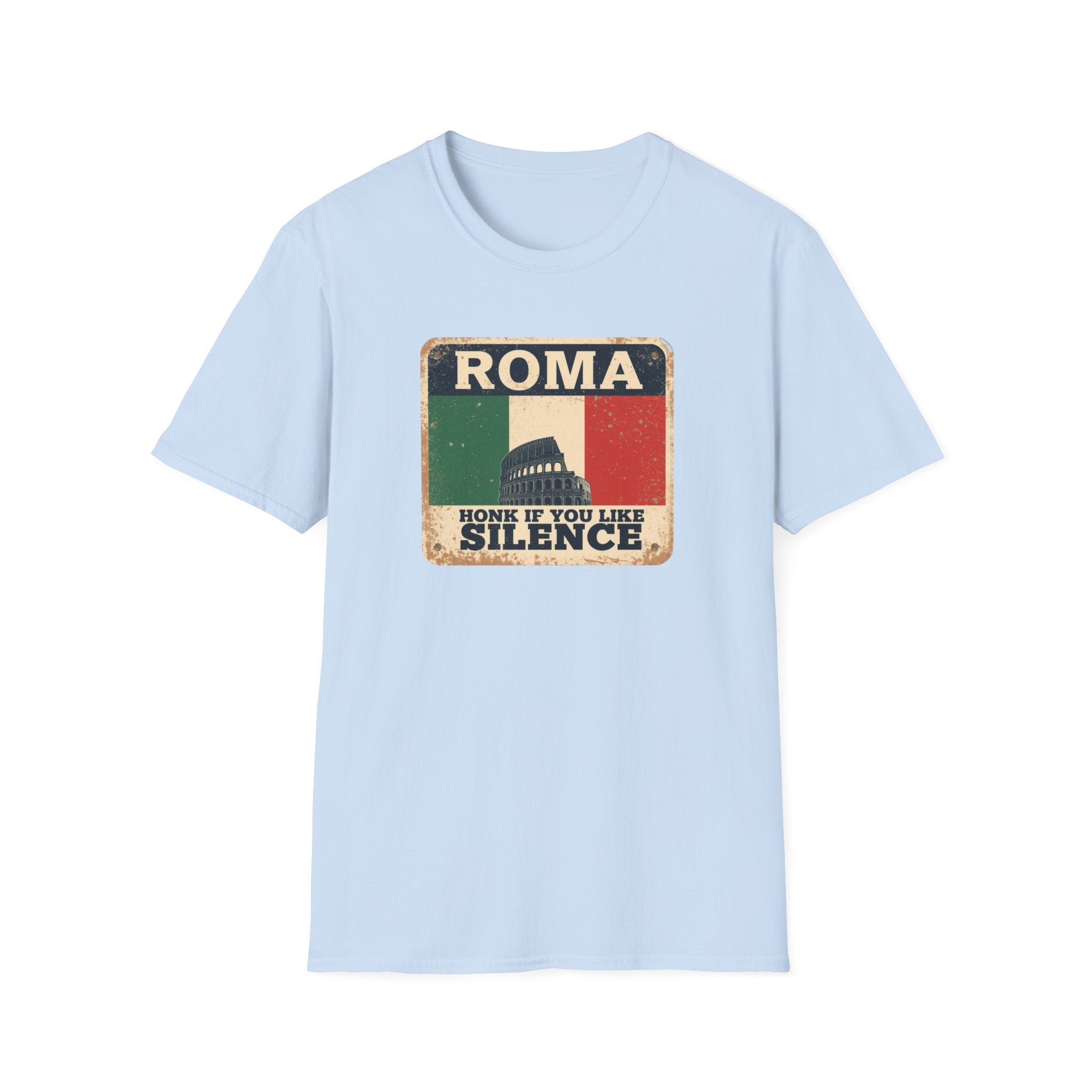 Roma Vintage Italy T-Shirt — "Honk If You Like Silence" Retro Rome Tee