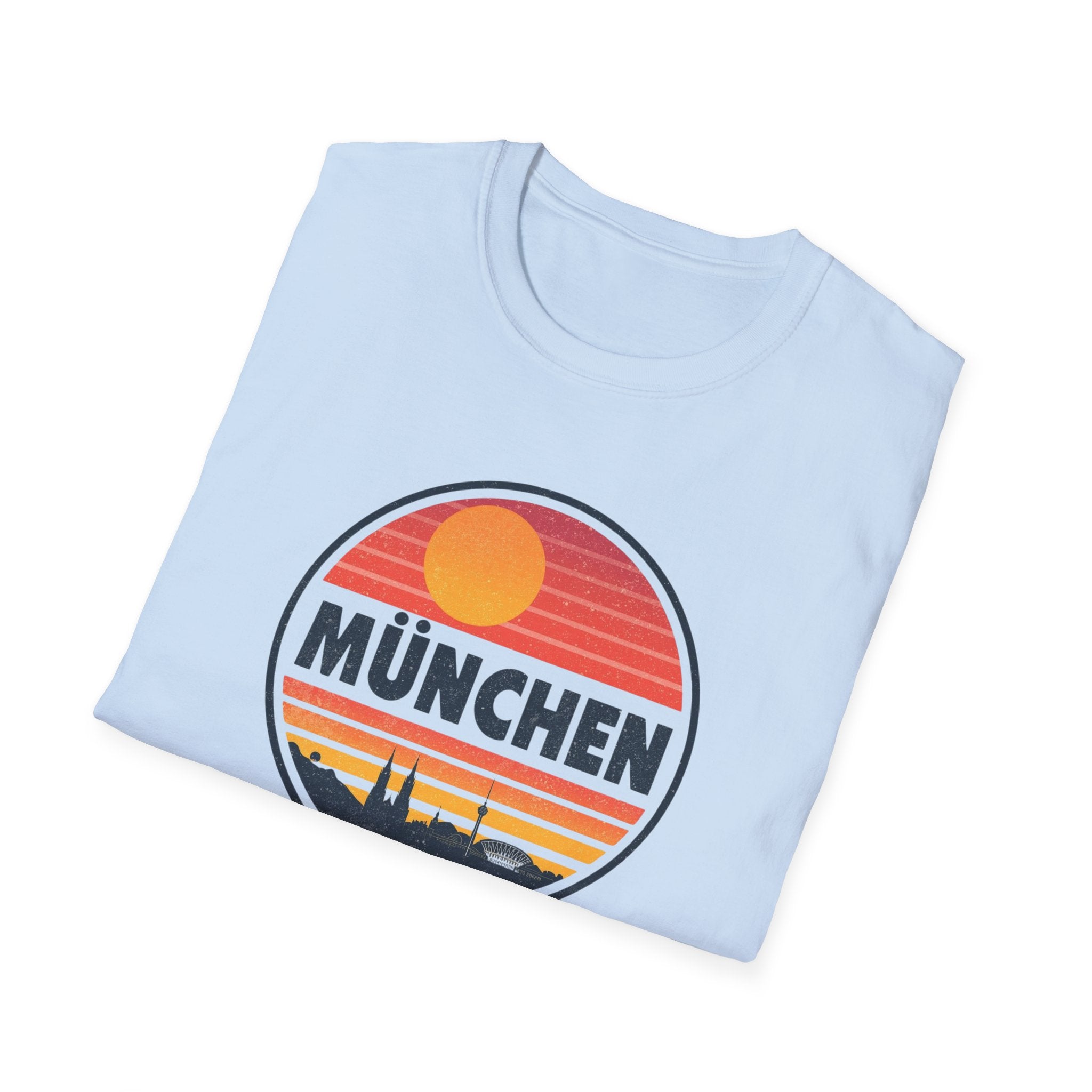 München Sunset T-Shirt — Retro Vintage Munich Skyline Tee