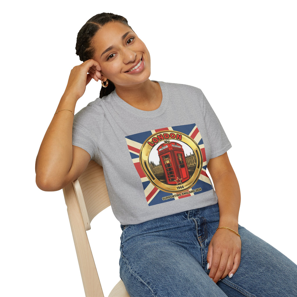 London Phone Booth T-Shirt World Cup 2026 — Vintage Union Jack Travel Supporters Tee