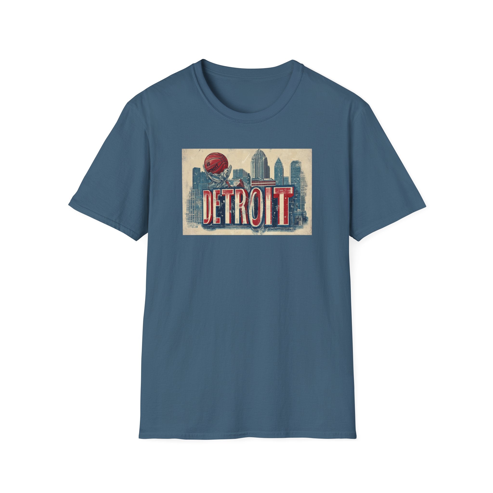 Detroit skyline vintage postcard T-Shirt | Retro city skyline tee