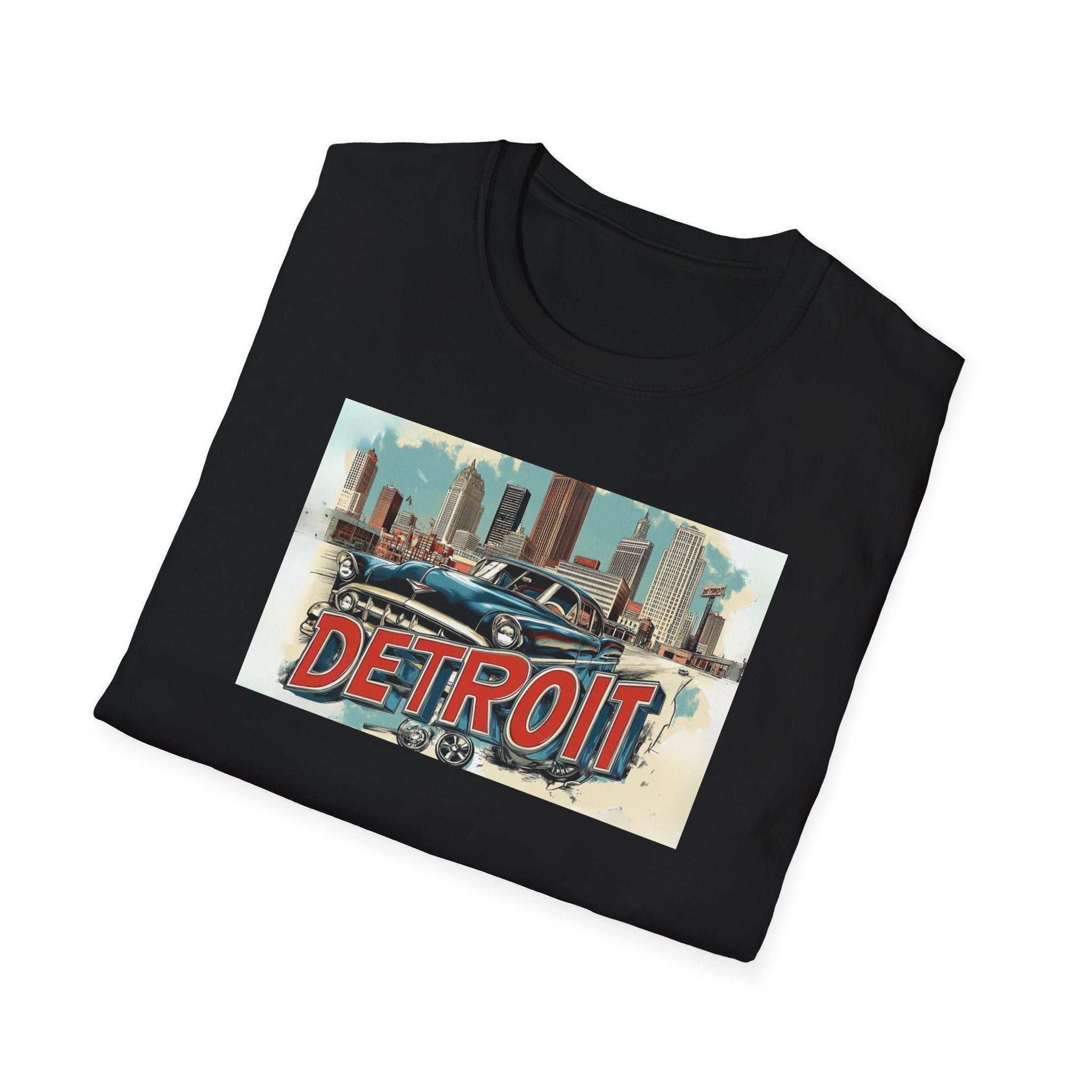 Detroit Classic Car Tee | Detroit skyline vintage graphic T-Shirt