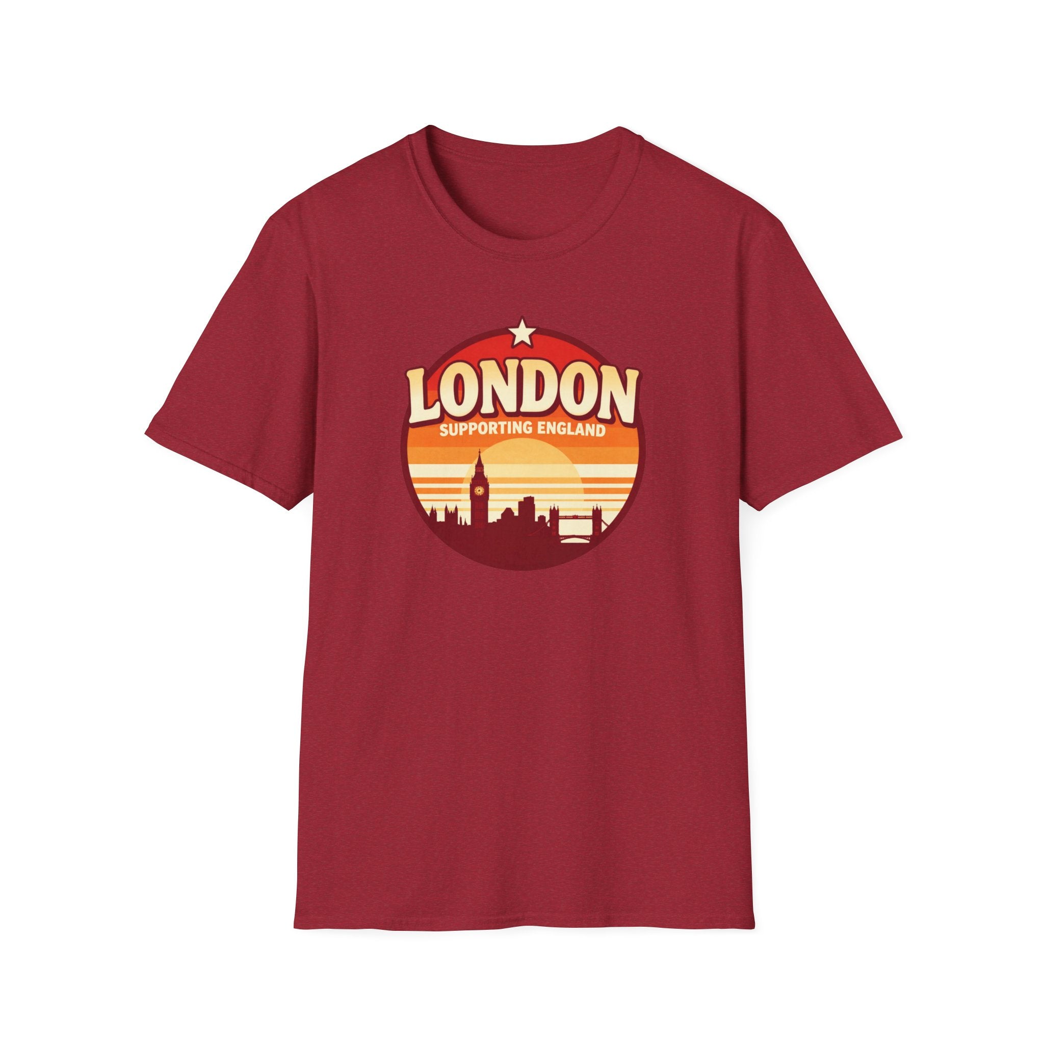 London Skyline T‑Shirt — Supporting England Retro Sunset Graphic