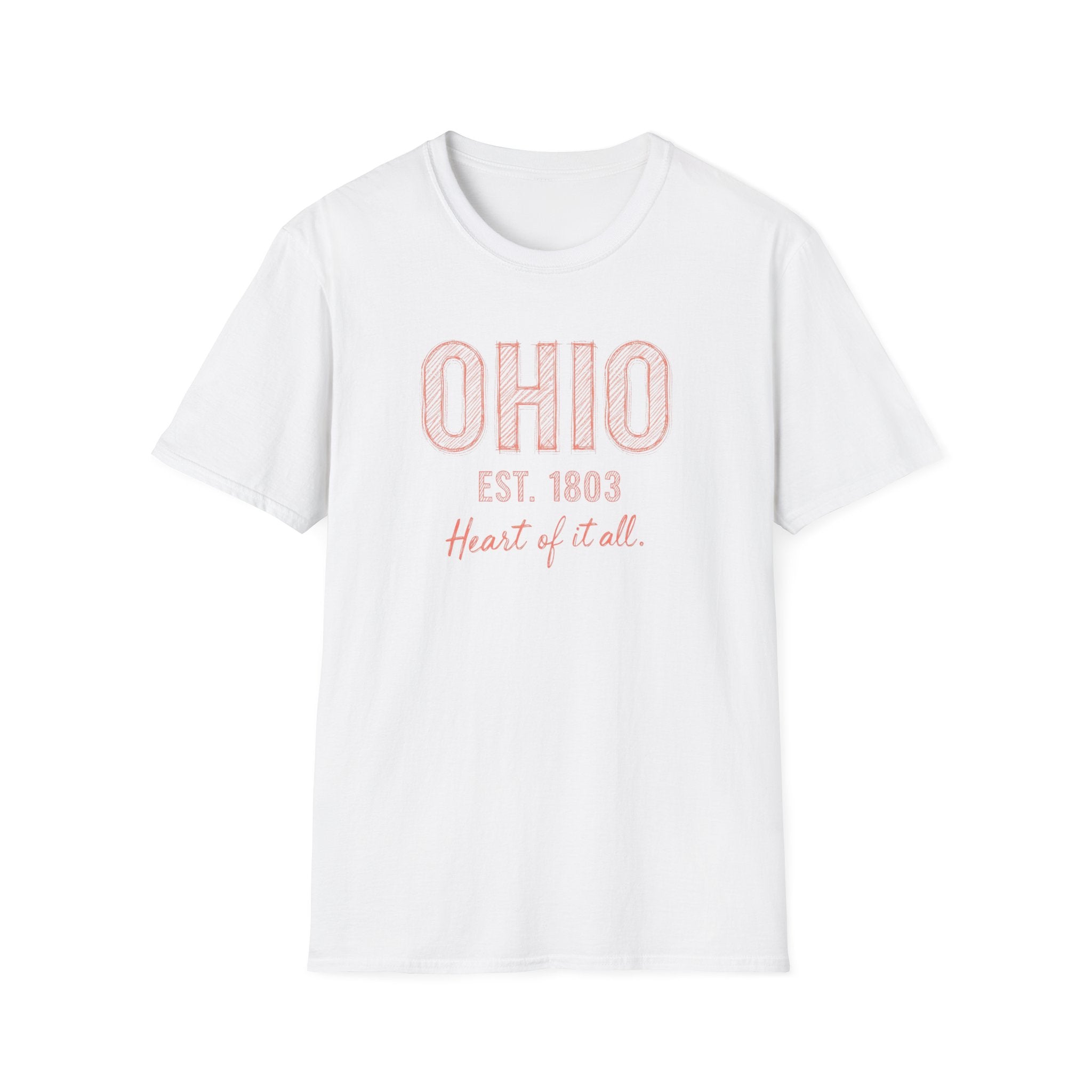 Ohio Heart of It All T-Shirt — Vintage State Pride Tee