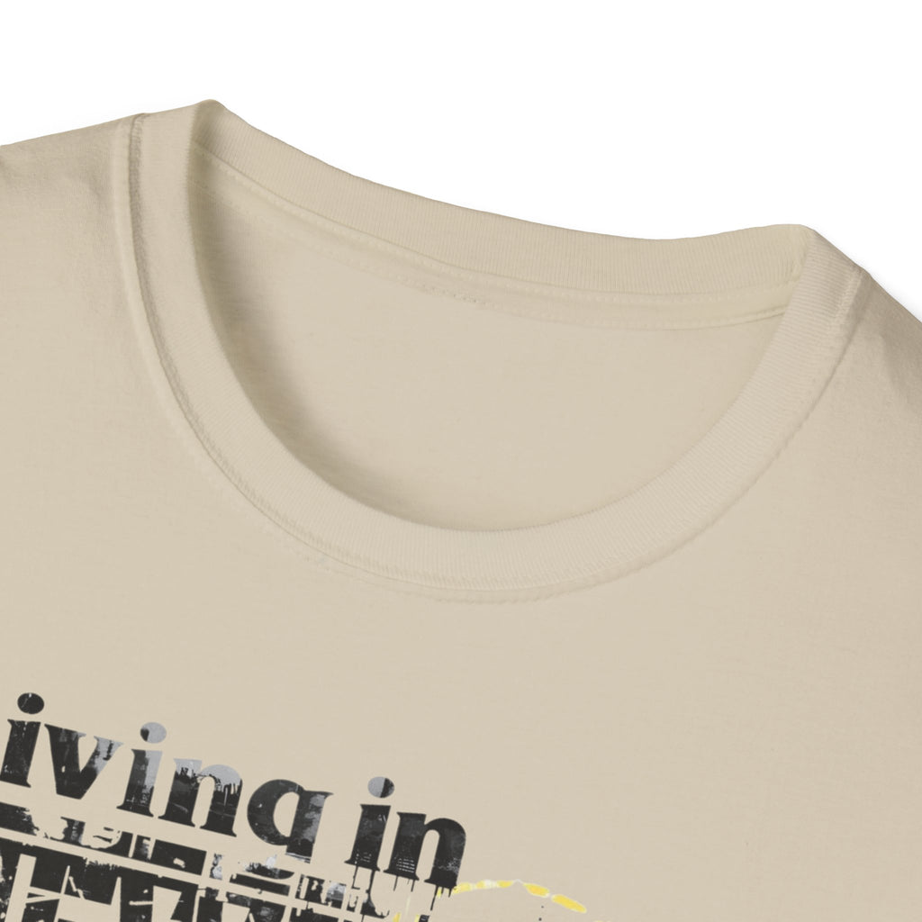 New York Skyline T-Shirt — 'Living in New York' Urban Watercolor Tee