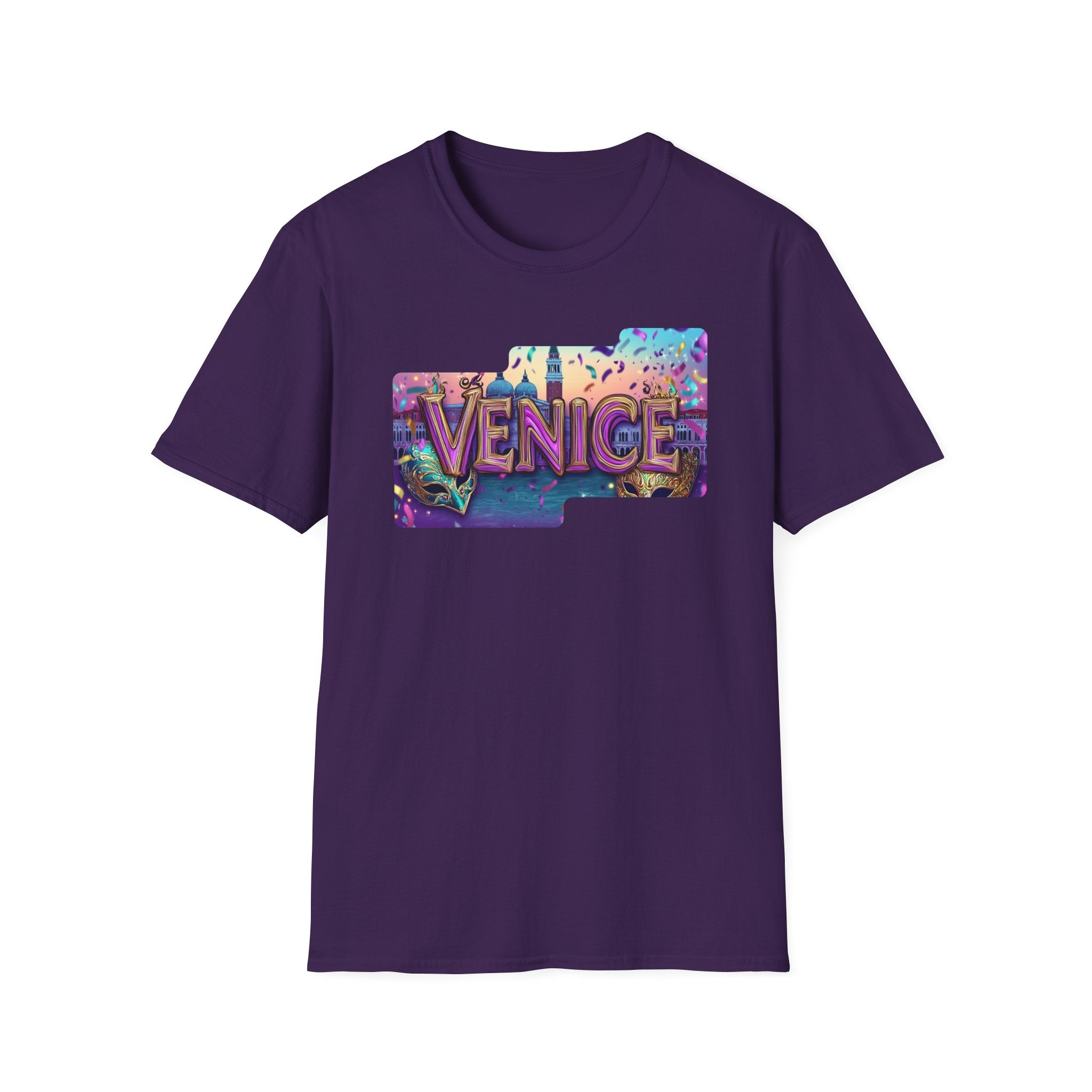 Venice Retro Neon Block T-Shirt | City Travel Souvenir