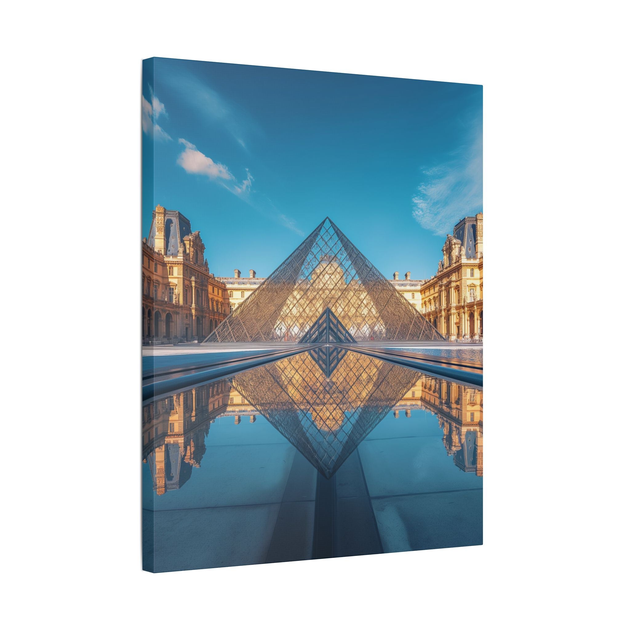 Louvre Glass Pyramid Canvas Print — Paris Travel Wall Art