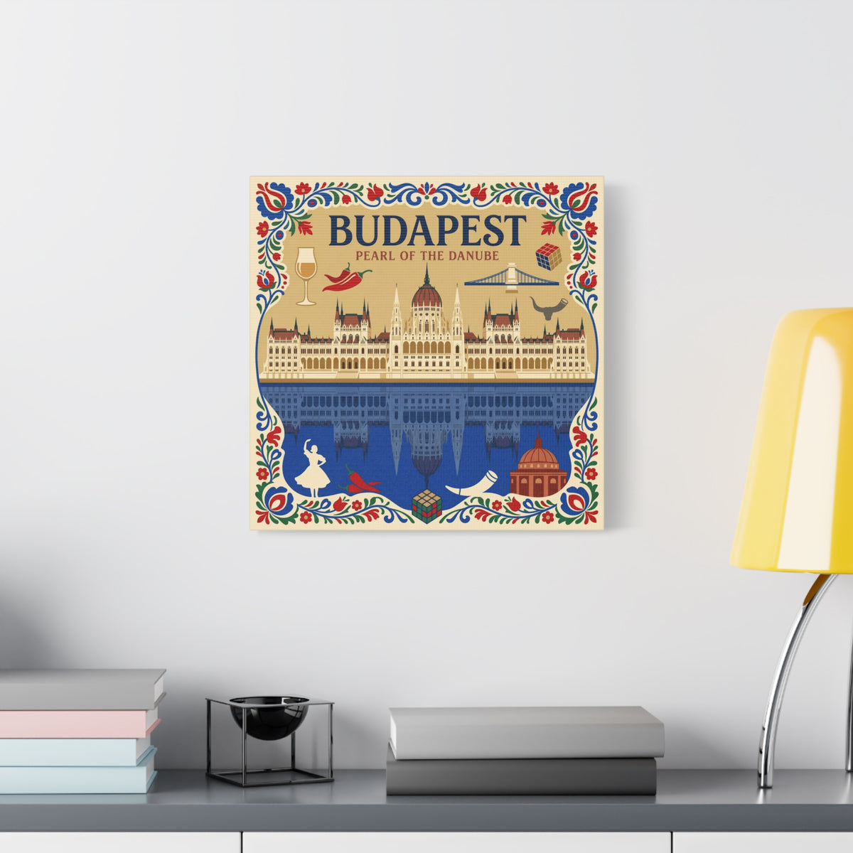 Budapest Pearl of the Danube Stretched Canvas Wall Art