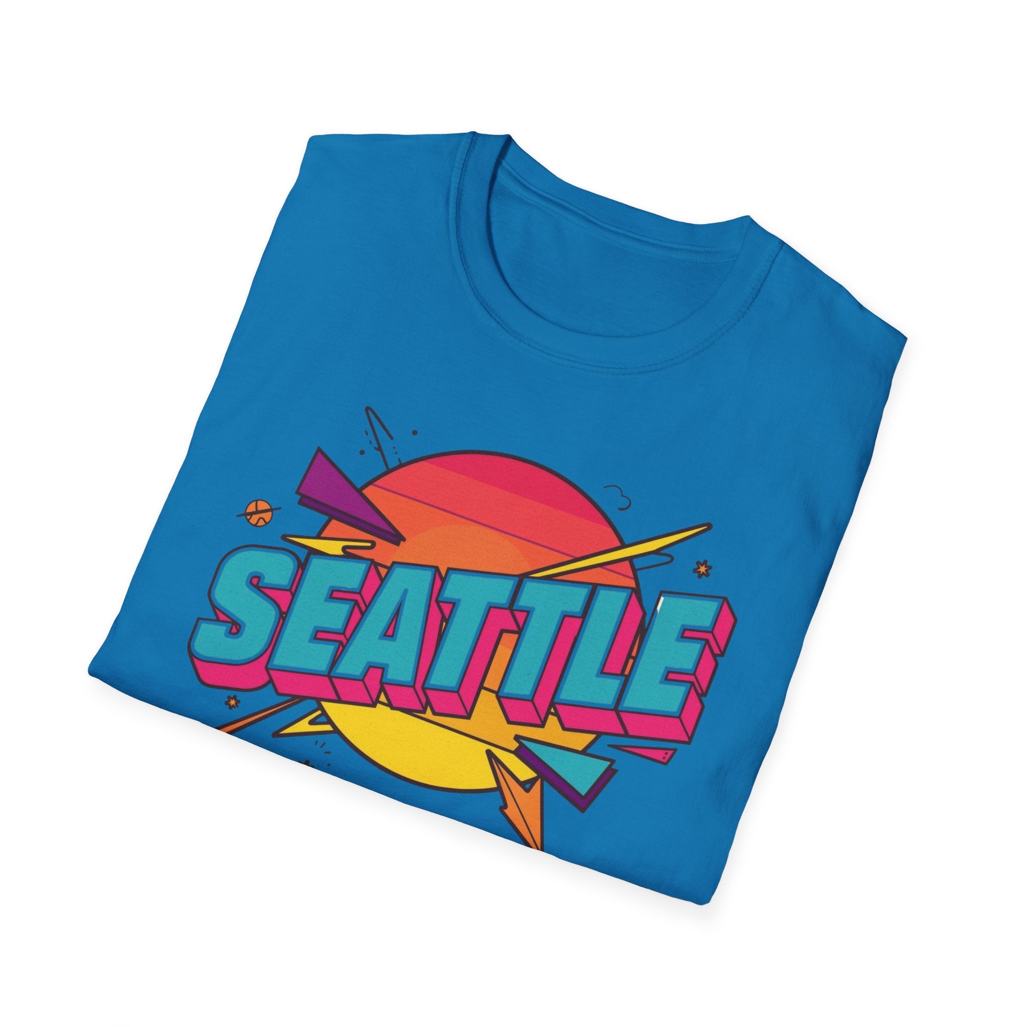 Seattle Retro Sunset T-Shirt — Vintage 80s City Graphic Tee