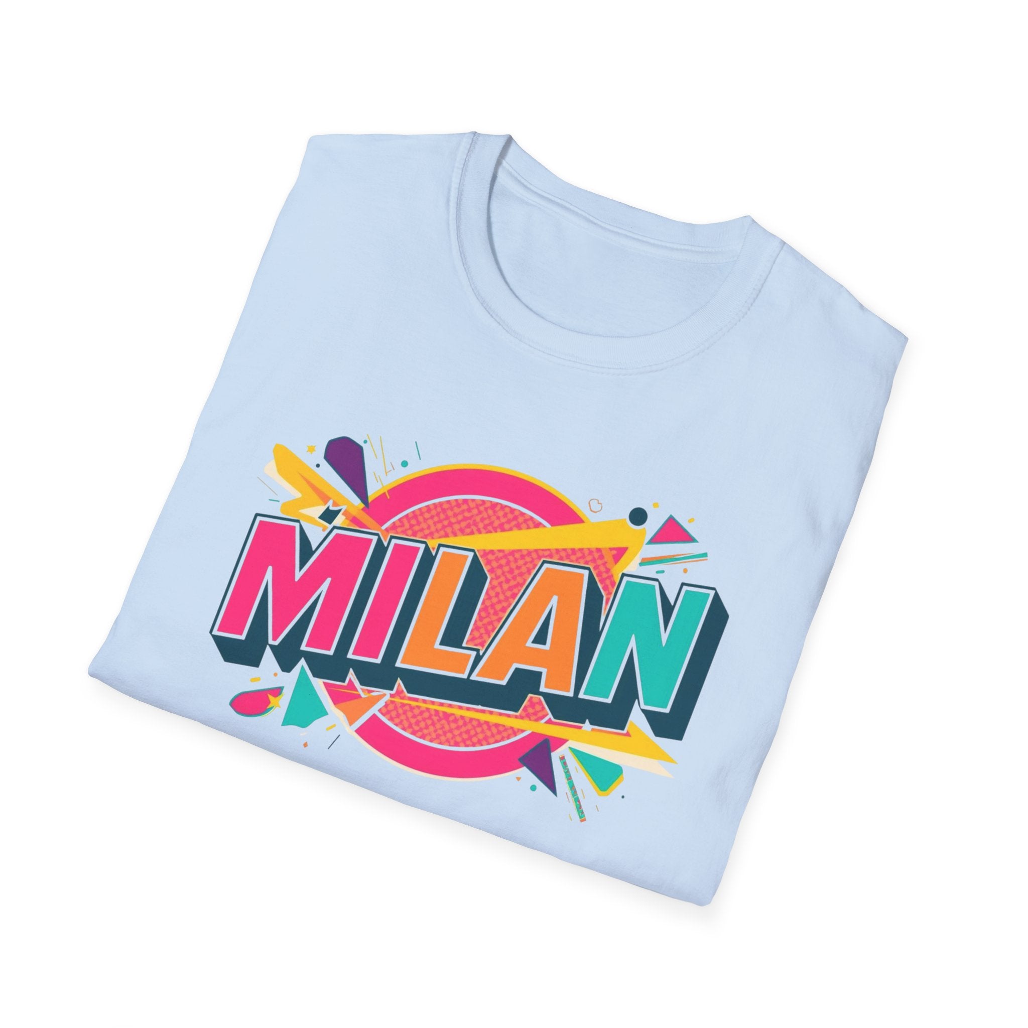 Milan Retro Pop Graphic T-Shirt — Colorful City Name Tee
