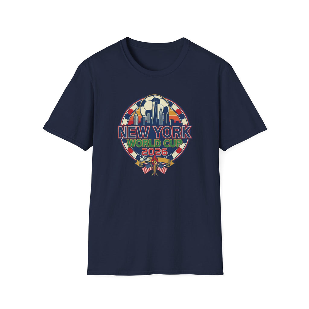 New York World Cup 2026 T-Shirt — Retro City Skyline Soccer Tee