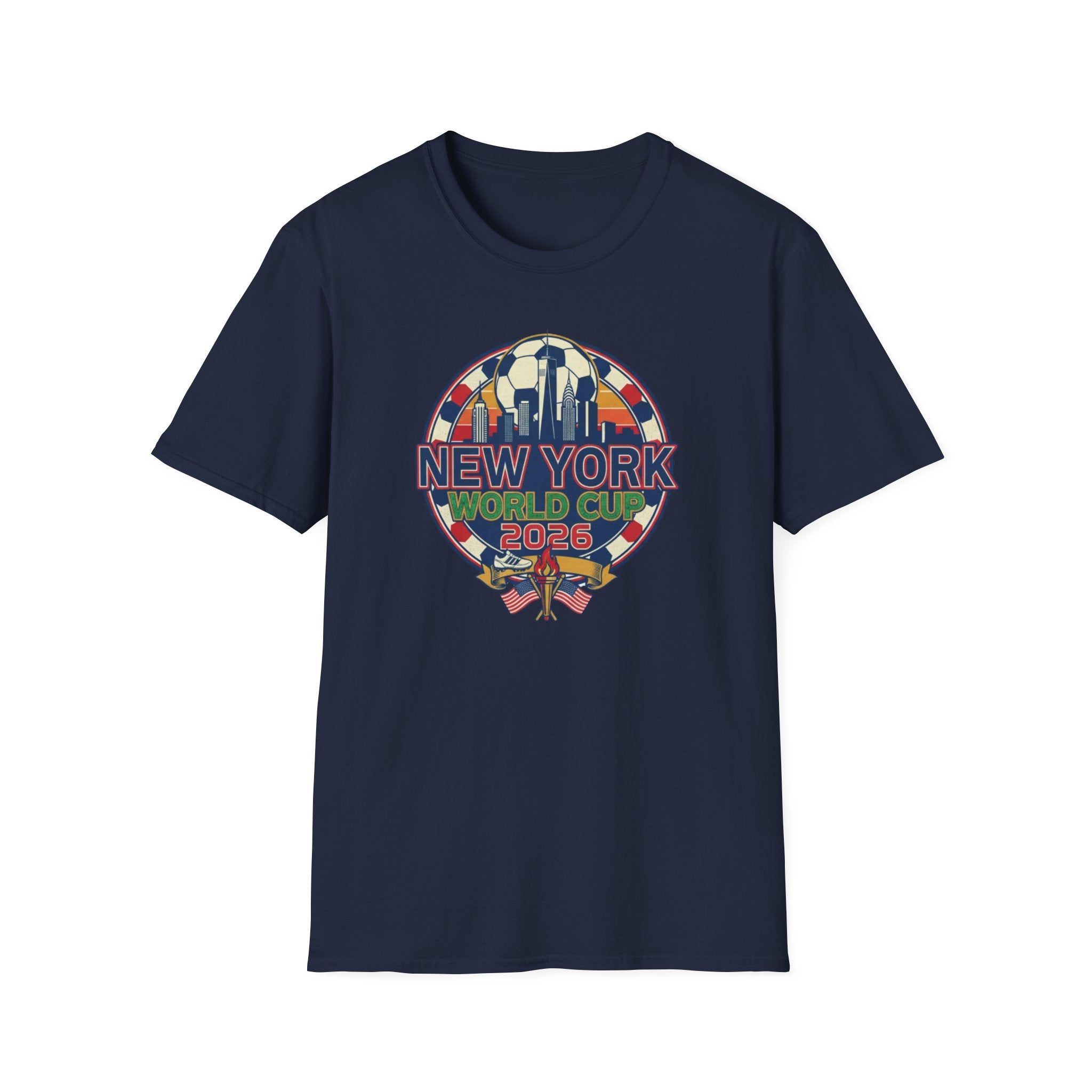 New York World Cup 2026 T-Shirt — Retro City Skyline Soccer Tee