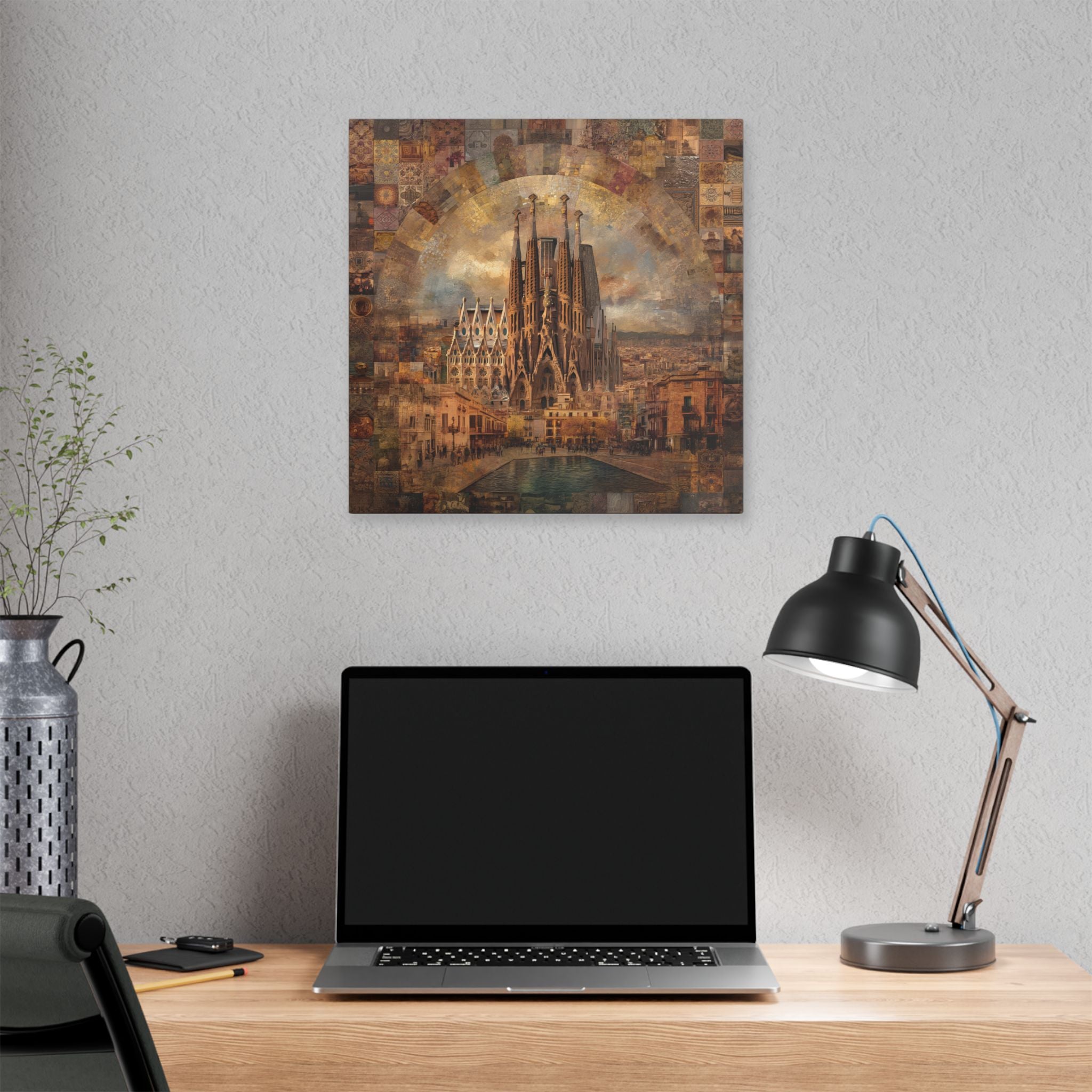 Sagrada Família Mosaic Stretched Canvas Wall Art