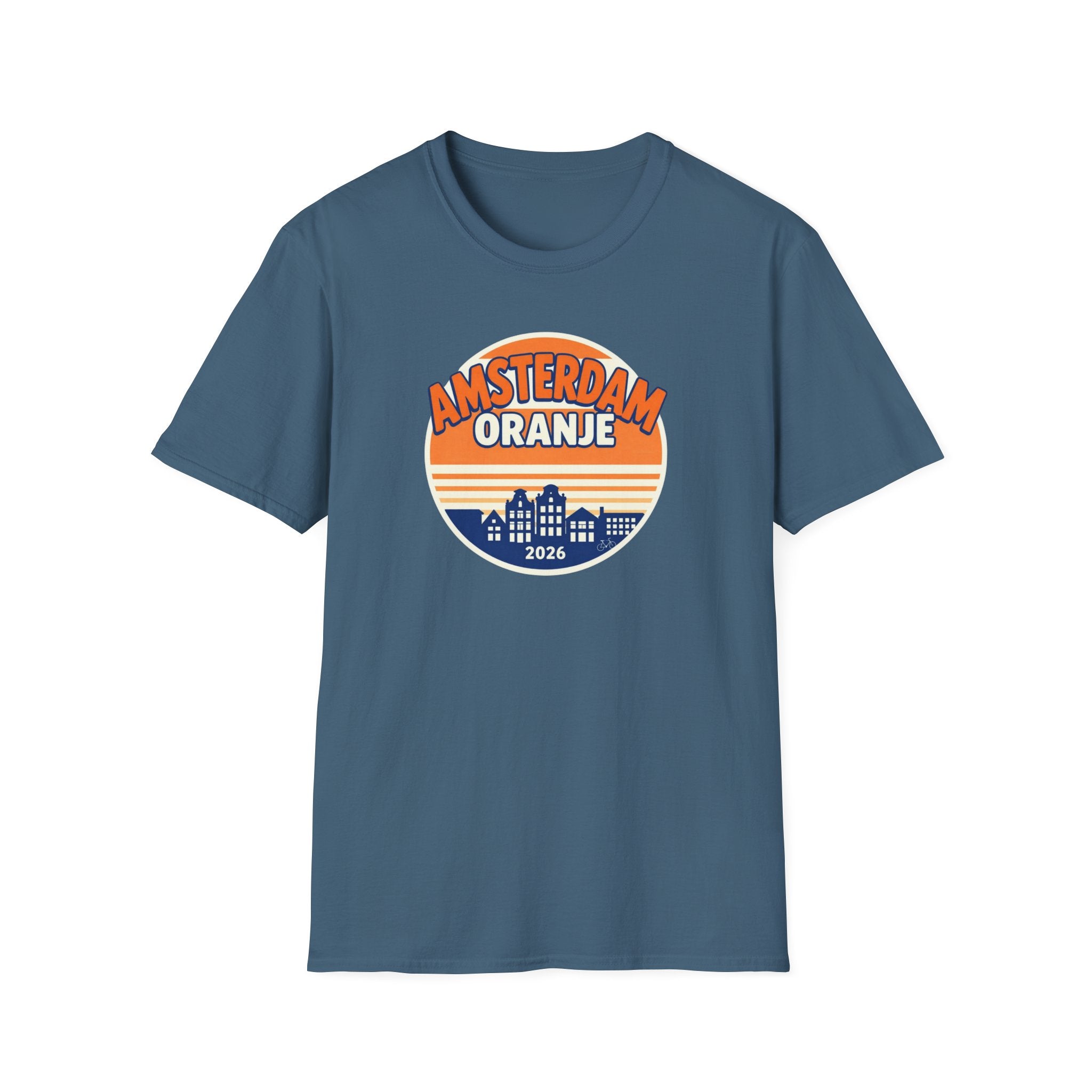 Amsterdam Oranje Vintage Skyline T-Shirt — 2026 Dutch Pride Tee