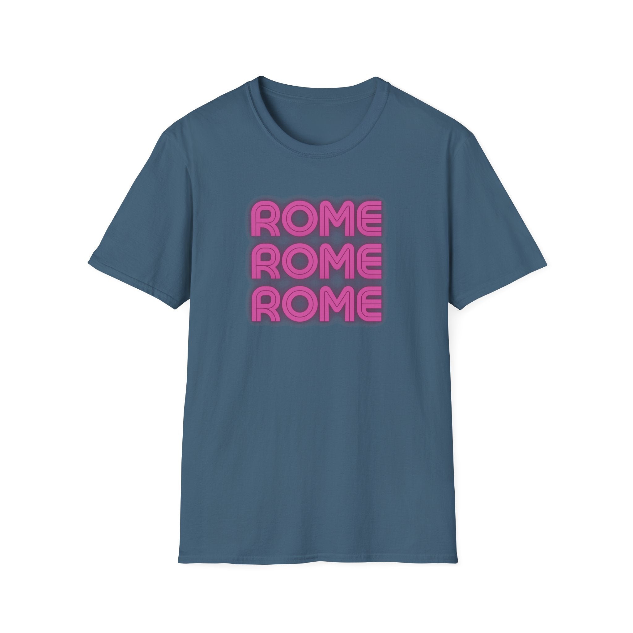 Rome Rome Rome T-Shirt | Pink Retro Text Tee