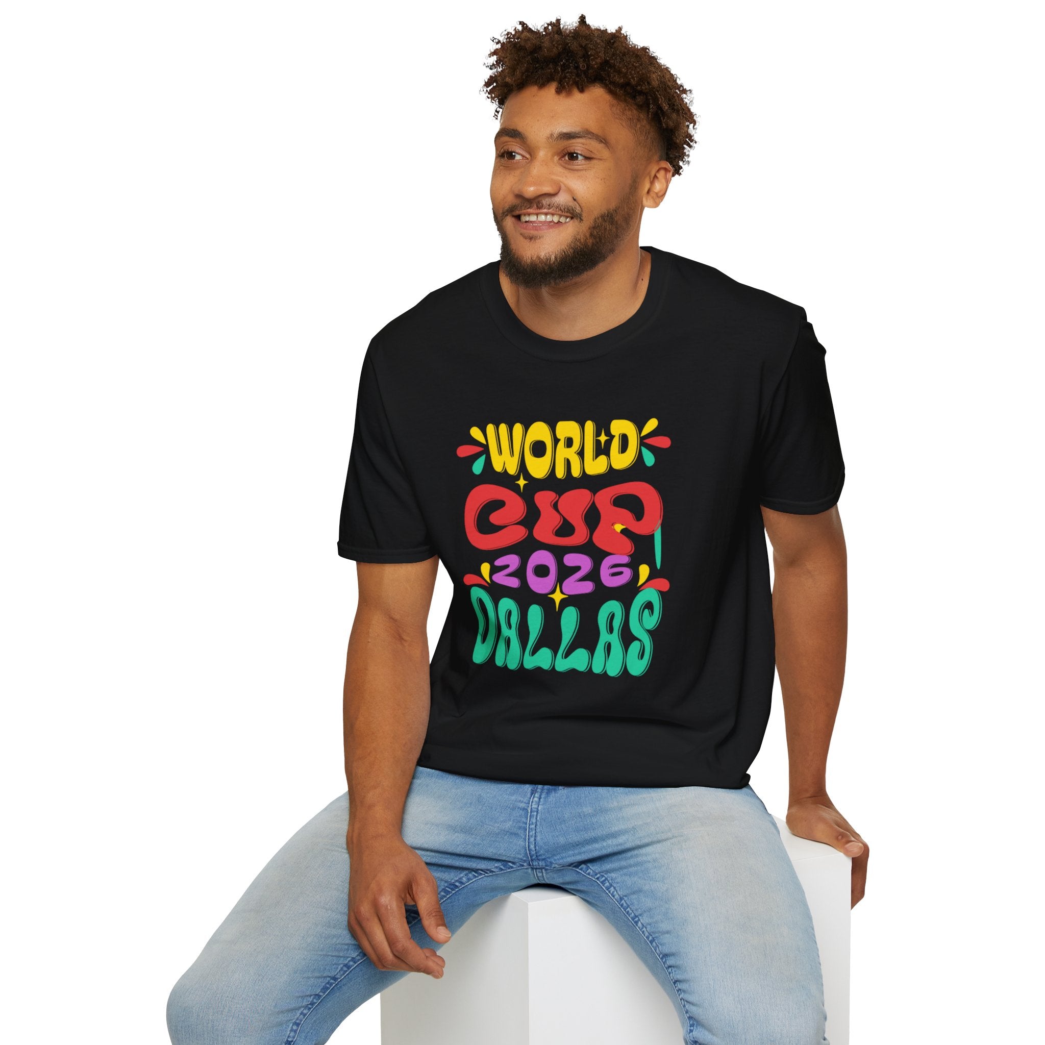 World Cup 2026 Dallas T-Shirt — Colorful Retro Soccer Fan Tee