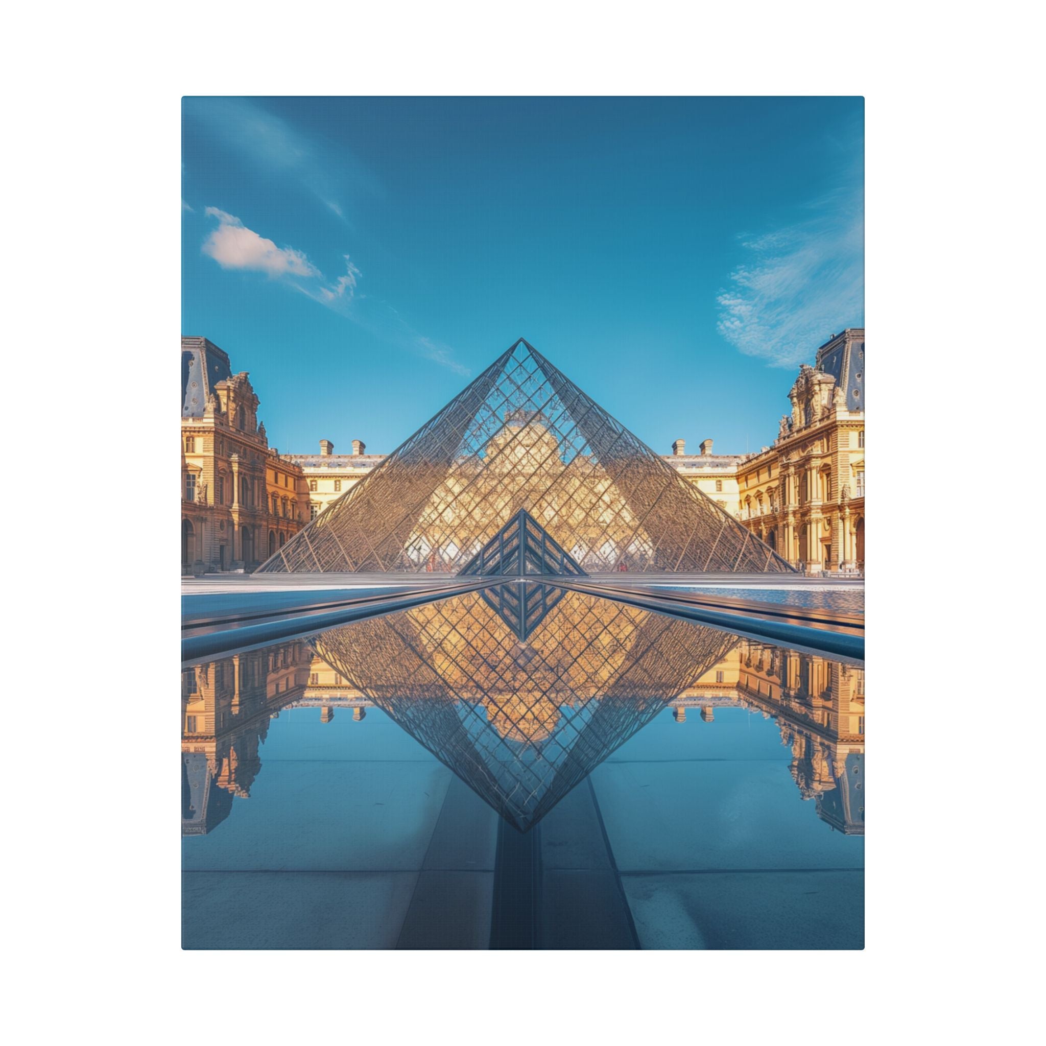 Louvre Glass Pyramid Canvas Print — Paris Travel Wall Art