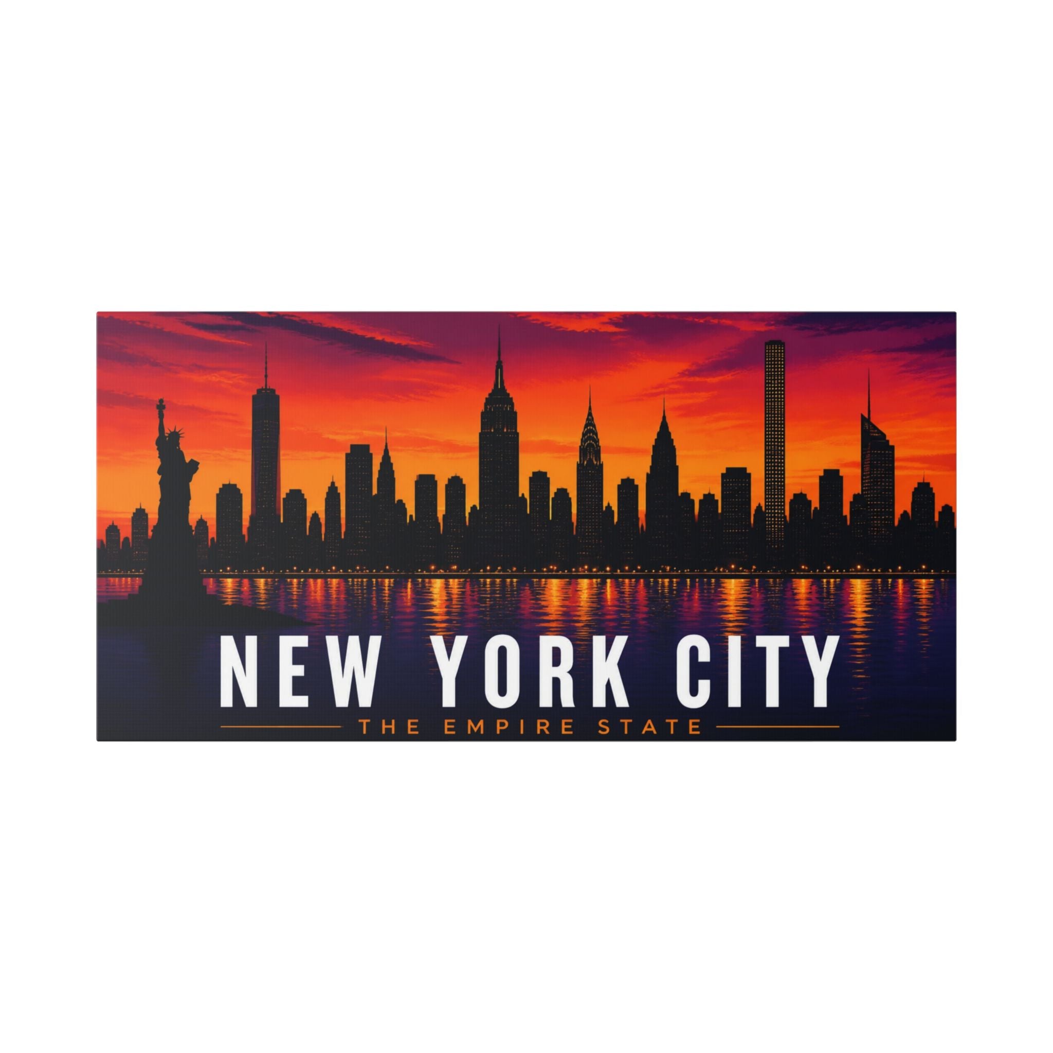 New York City Skyline Canvas Art – 'New York City The Empire State' Stretched Wall Decor