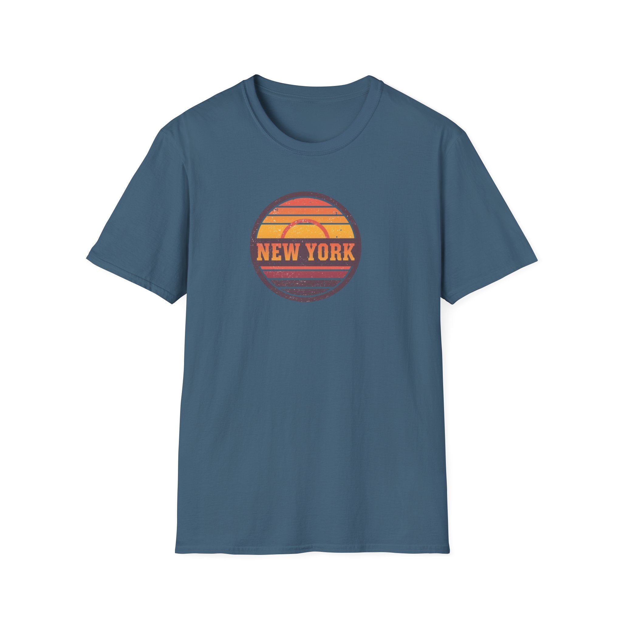 New York sunset badge T-Shirt | vintage retro city graphic