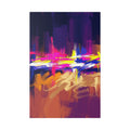 Abstract Neon Horizon inspired by Las Vegas and Mojave Desert contrast Canvas