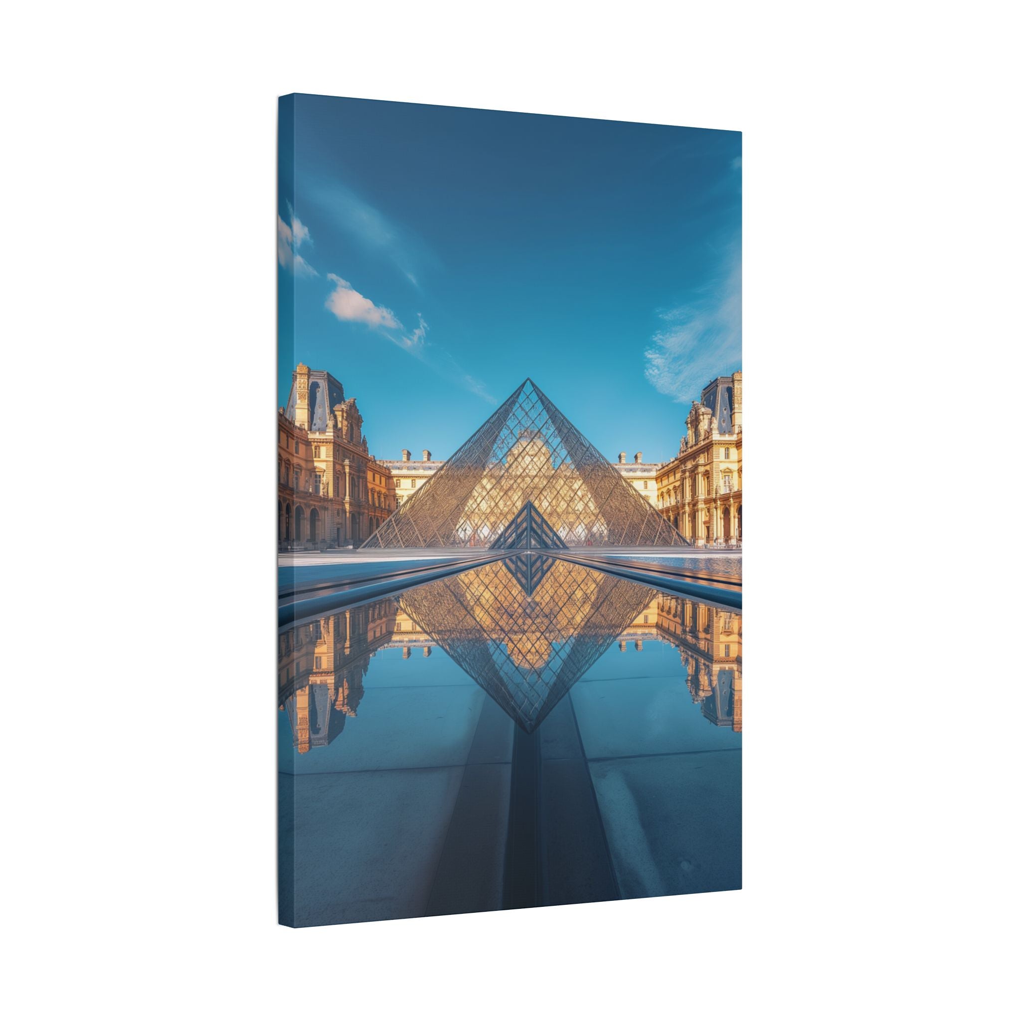 Louvre Glass Pyramid Canvas Print — Paris Travel Wall Art