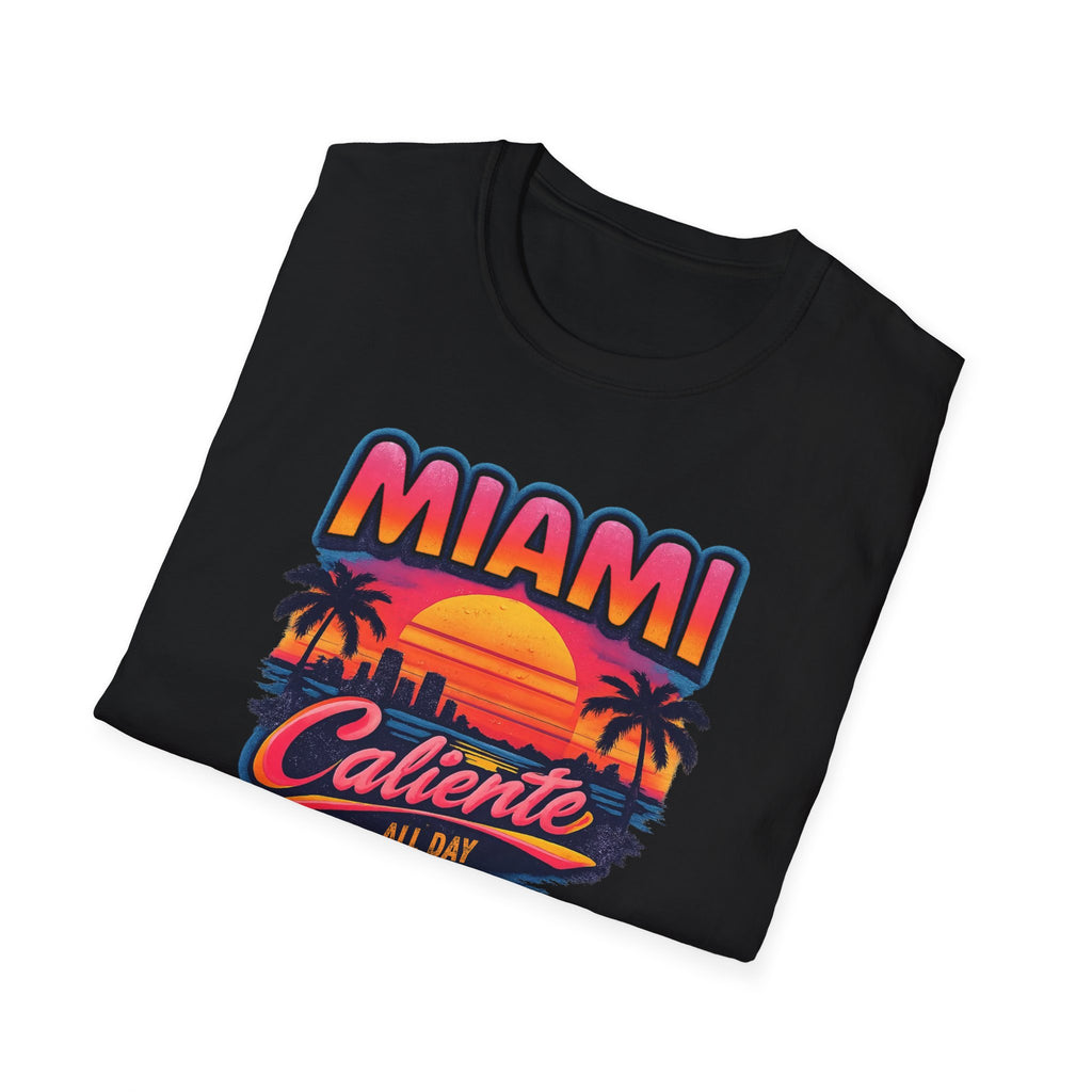 Miami Caliente Sunset T-Shirt — Vintage Palm Beach Vacation Tee