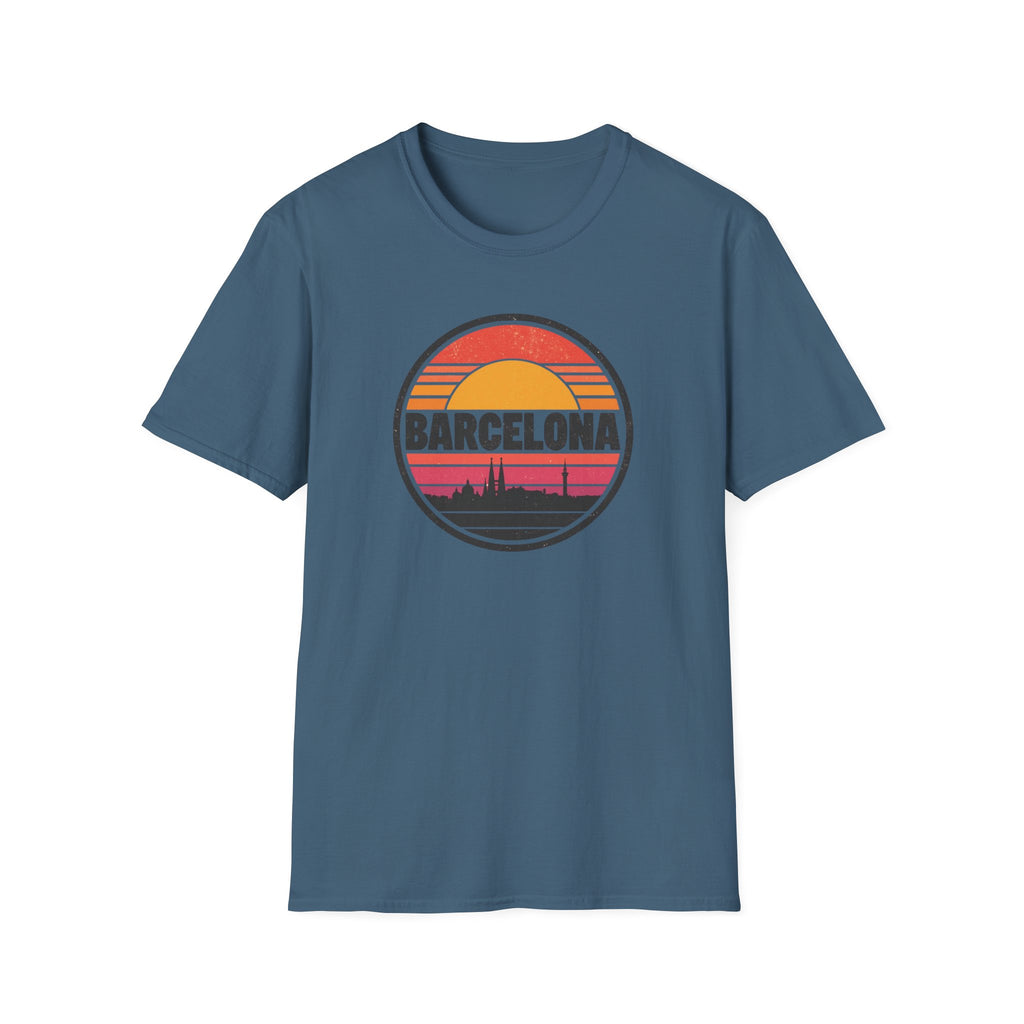 Barcelona Sunset T-Shirt — Retro Skyline Graphic Tee