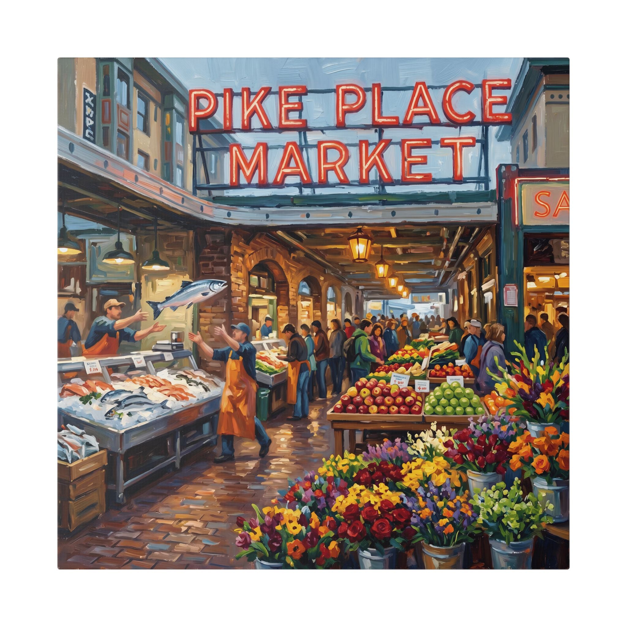 Pike Place Market Canvas Art