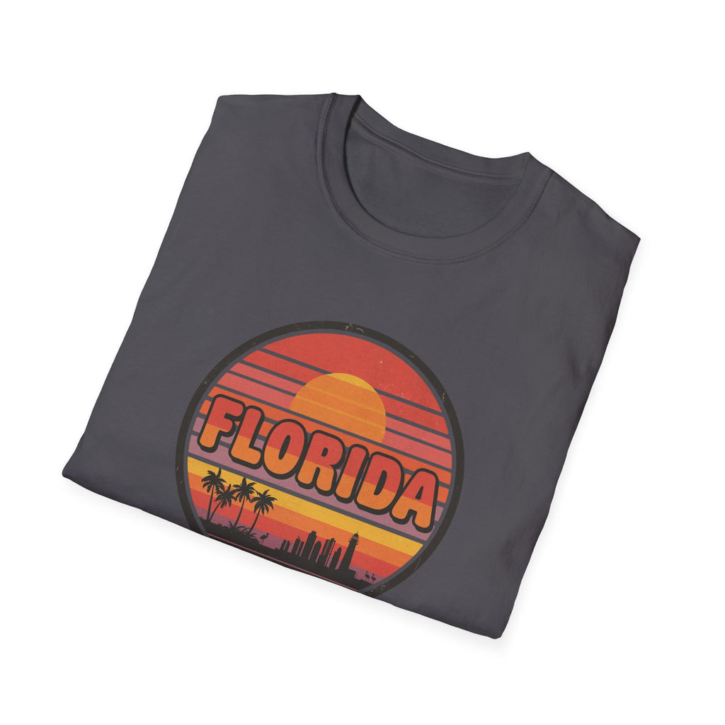 Florida Sunset T-Shirt — Retro Palm Beach Skyline Tee