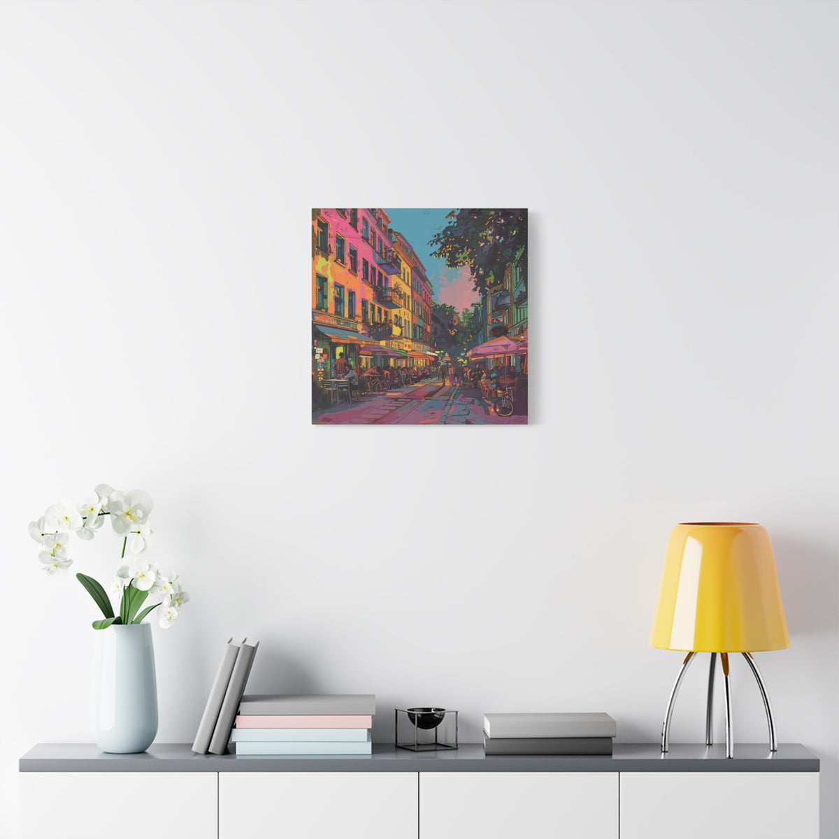 Berlin Kreuzberg neighbourhood - Vibrant European Street Cafe Canvas