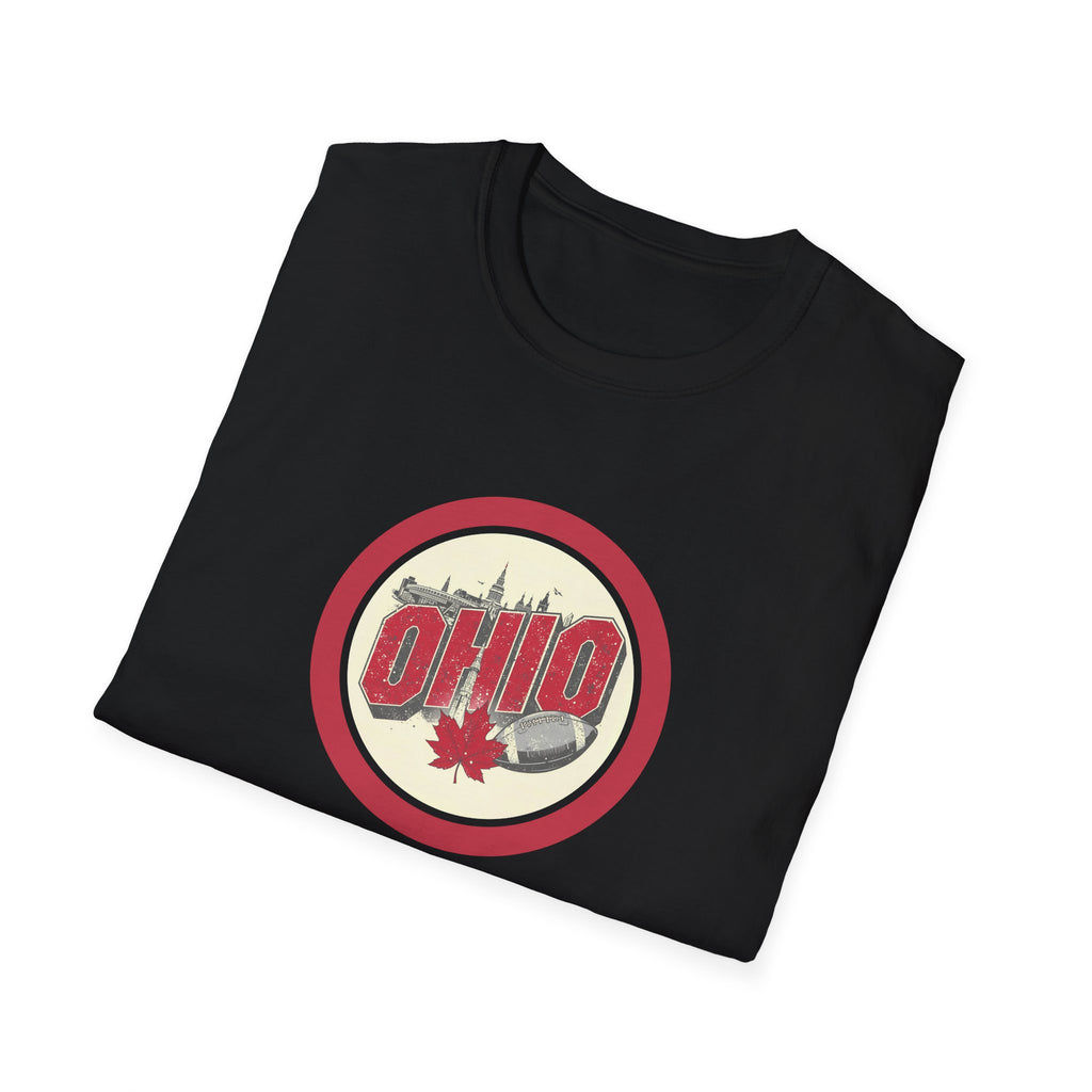 Ohio Retro Badge T-Shirt | Maple Leaf Logo
