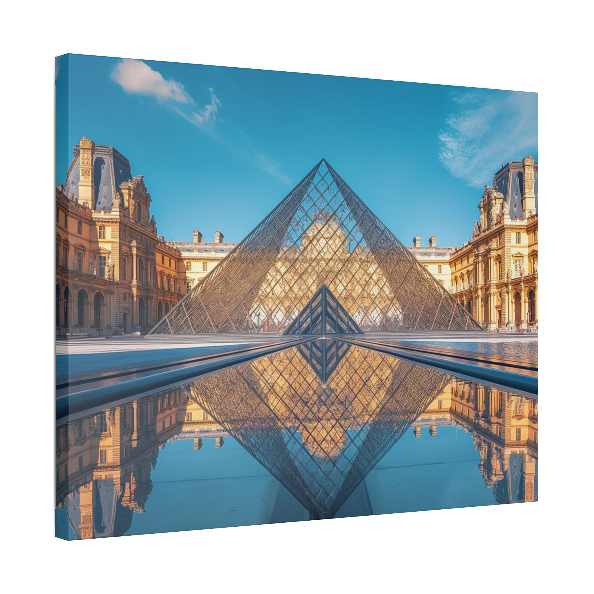 Louvre Glass Pyramid Canvas Print — Paris Travel Wall Art