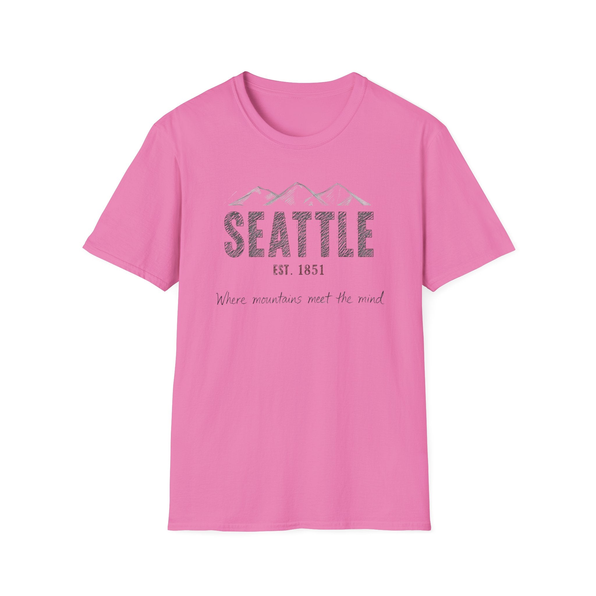 Seattle Mountains T-Shirt — "Where mountains meet the mind" Vintage City Tee