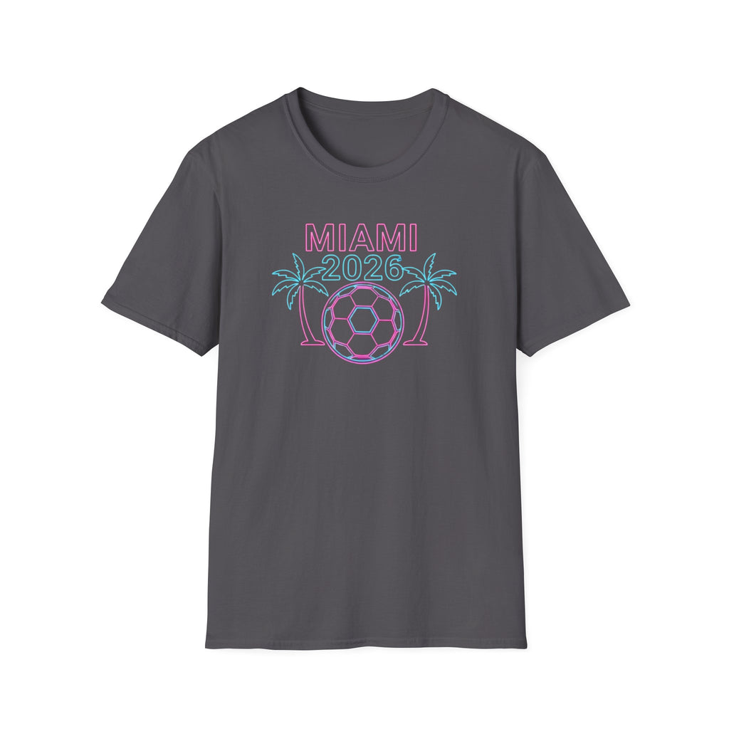 Miami 2026 Soccer T-Shirt — Neon Palm Beach Tournament Tee