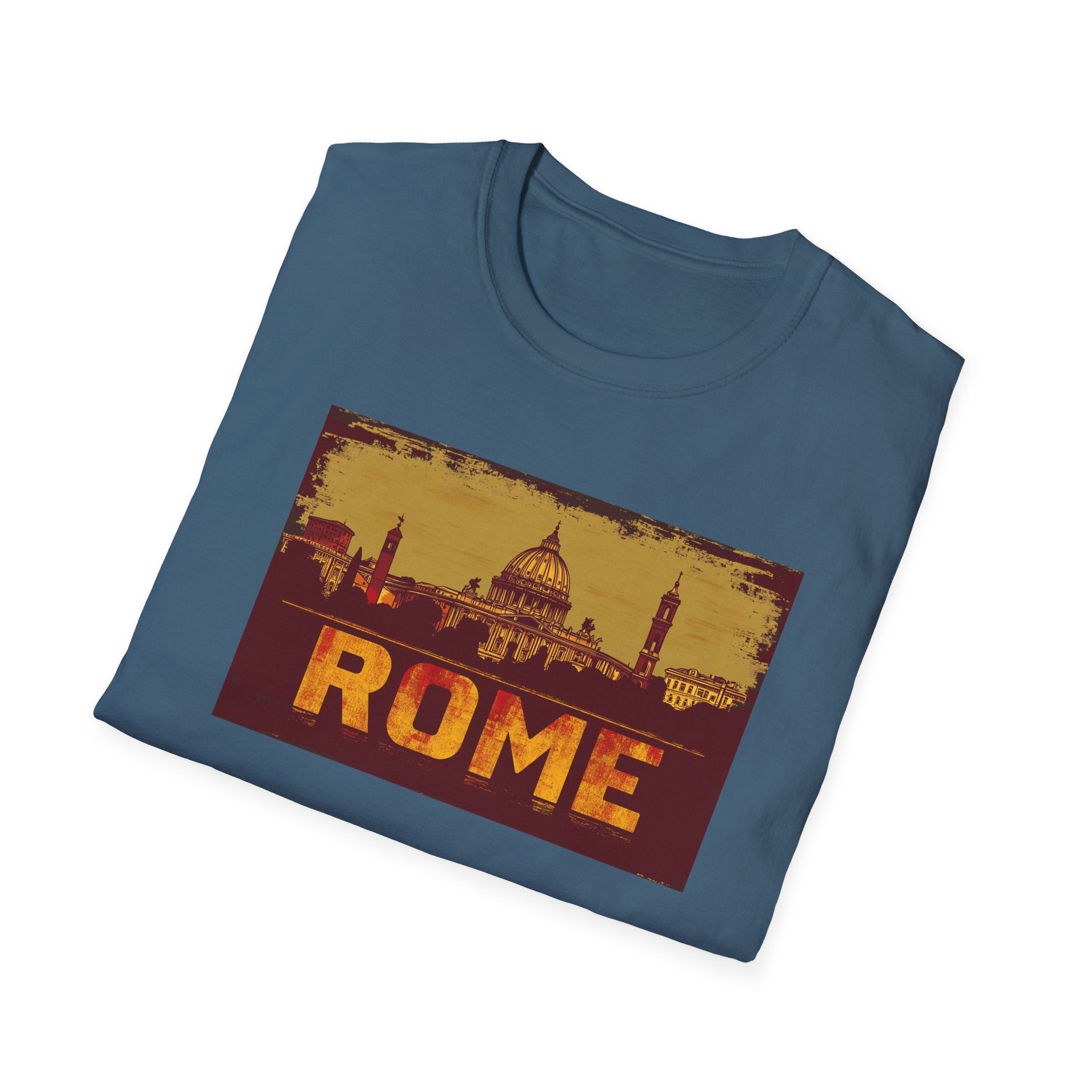 Rome skyline vintage postcard T-Shirt | Roman landmarks travel tee