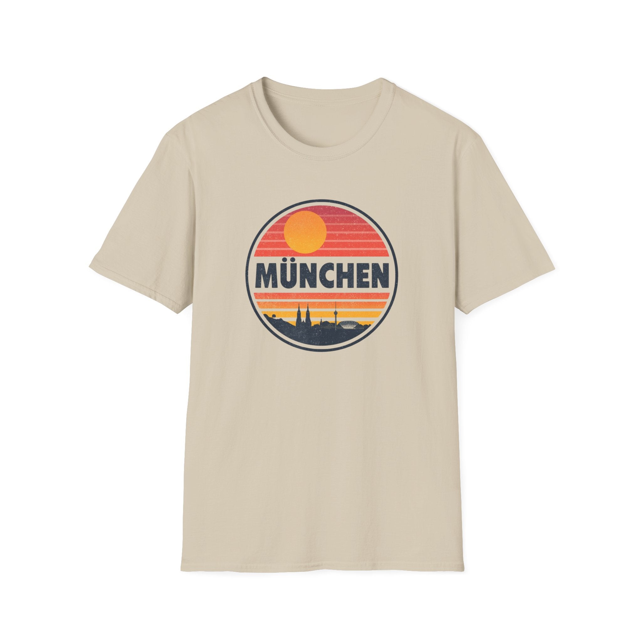 München Sunset T-Shirt — Retro Vintage Munich Skyline Tee