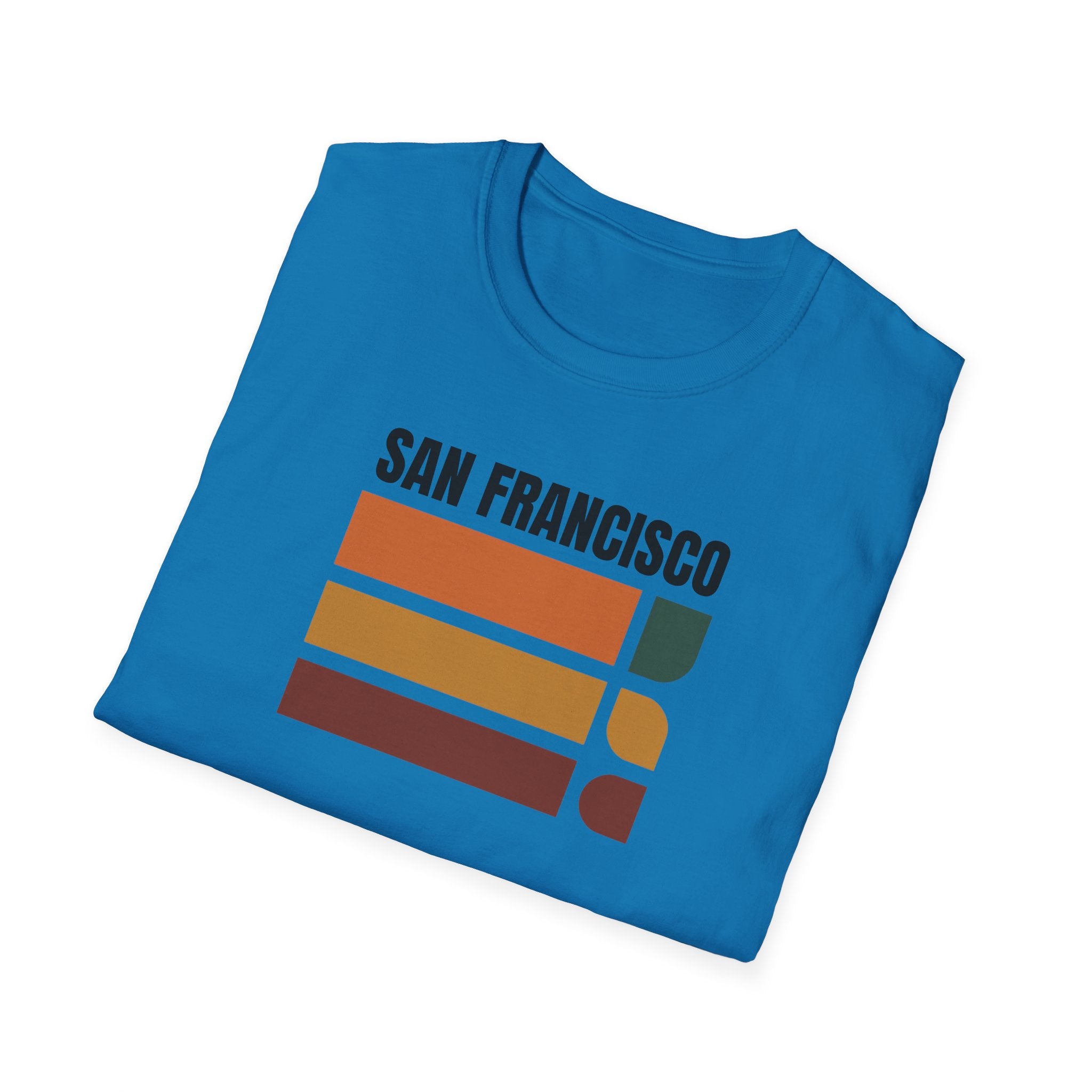 San Francisco Retro Stripes T-Shirt | Vintage City Skyline Bars