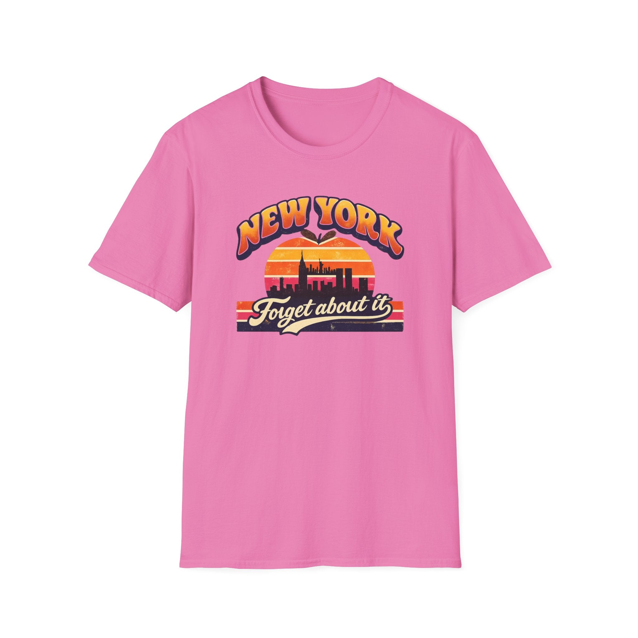 New York "Forget About It" Retro Sunset T-Shirt