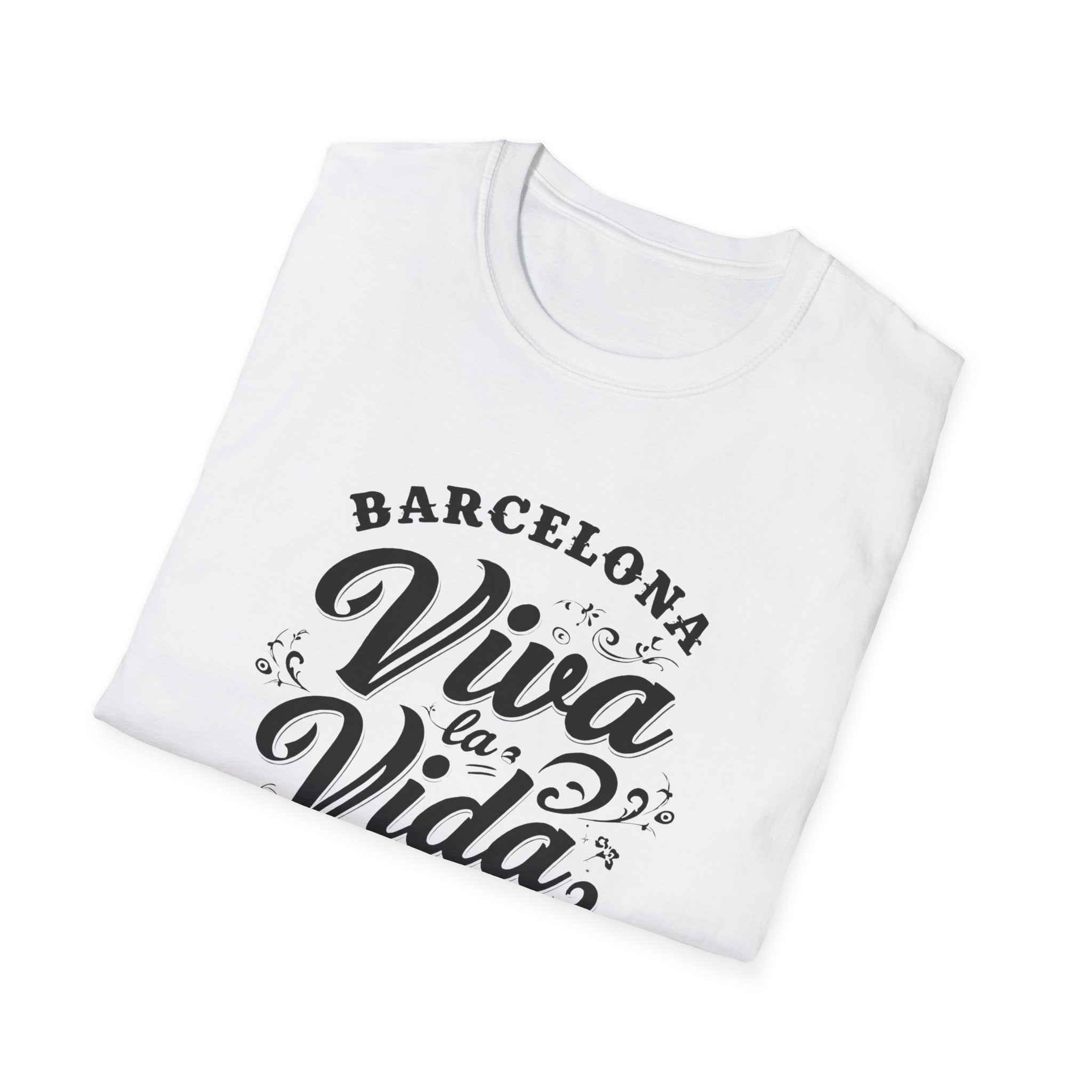Barcelona Viva la Vida T-Shirt | Spanish Phrase Typography Tee