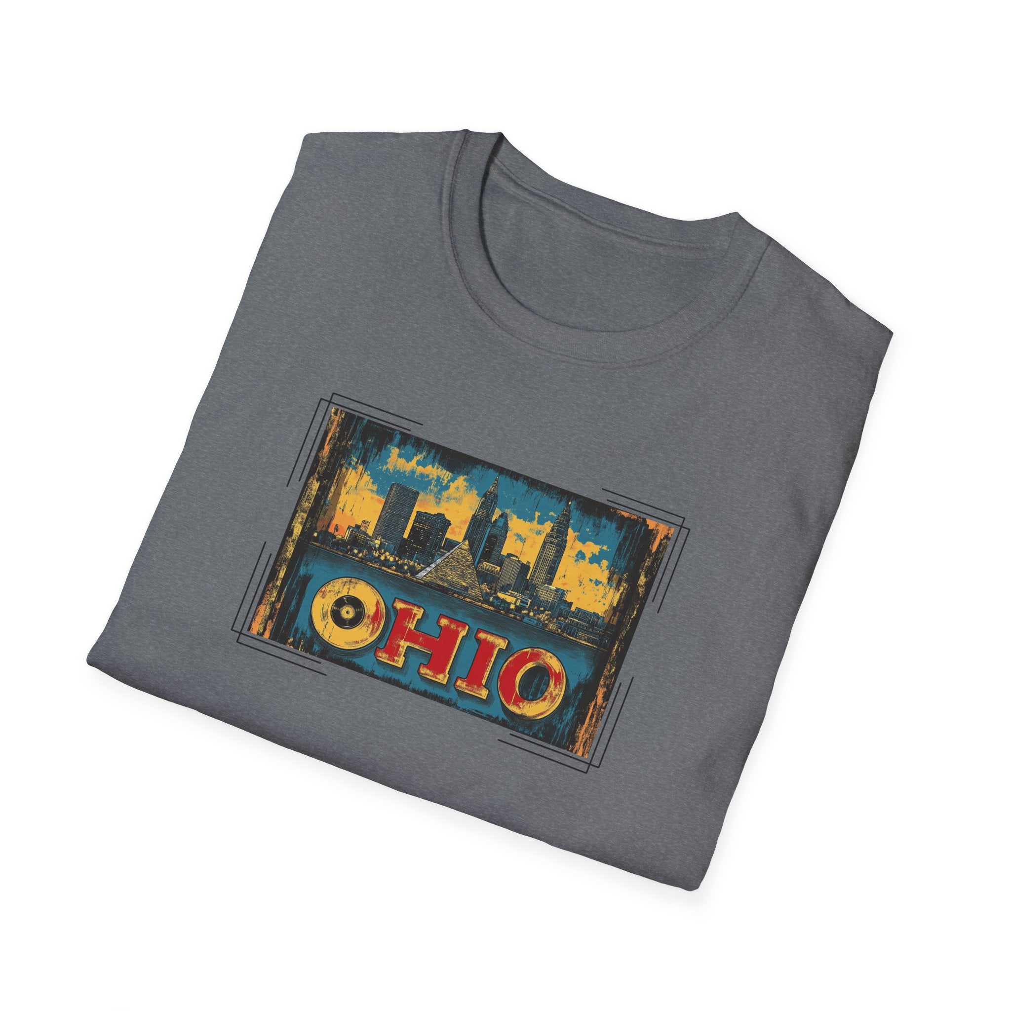 Ohio Skyline T-Shirt | Retro State Poster, Vintage Cleveland Columbus Design