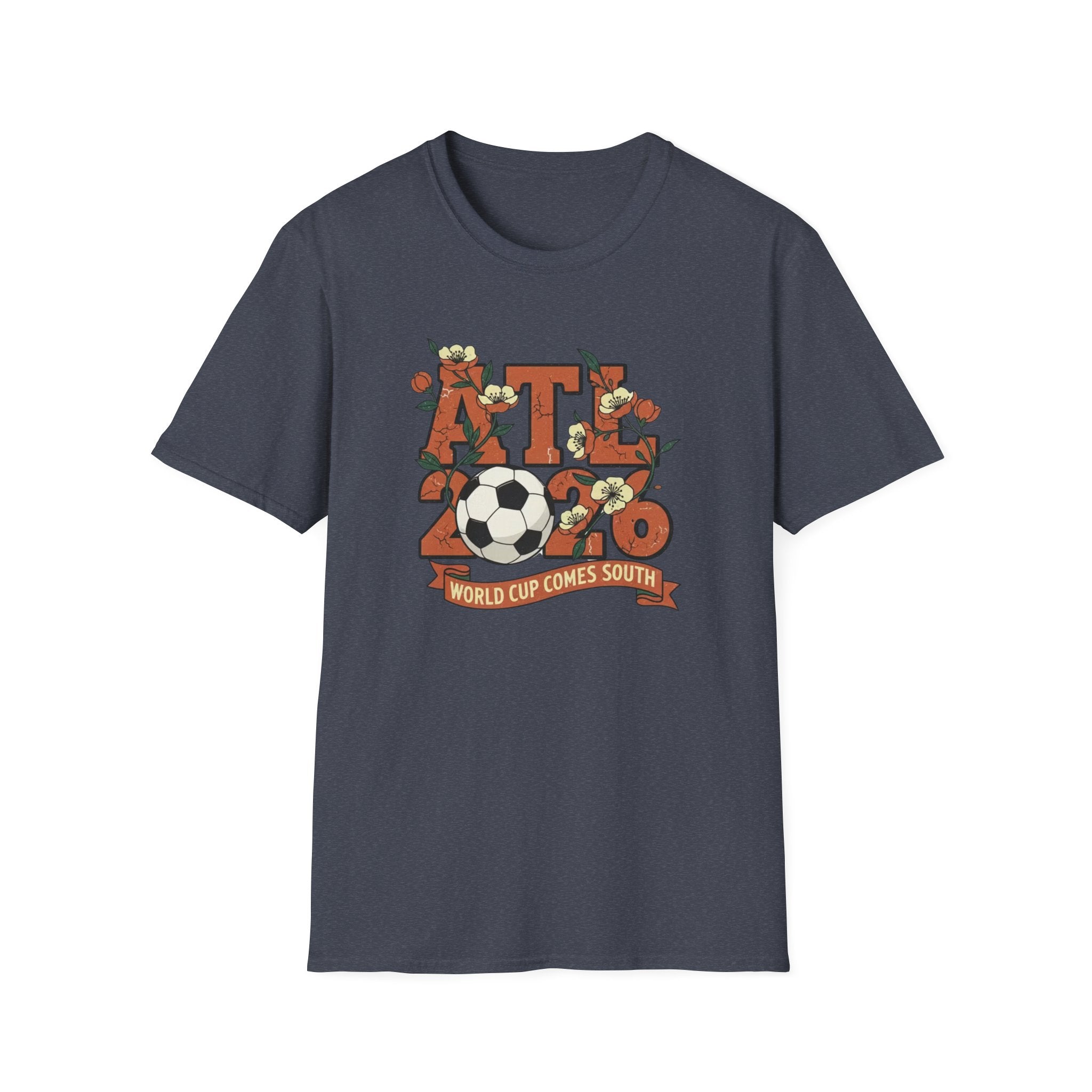Atlanta (ATL) World Cup 2030 Soccer T-Shirt — "World Cup Comes South" Retro Design