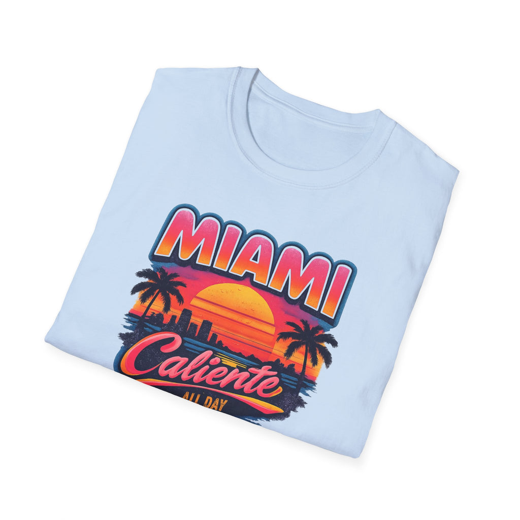 Miami Caliente Sunset T-Shirt — Vintage Palm Beach Vacation Tee