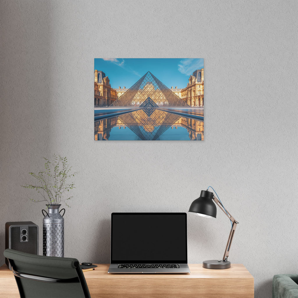 Louvre Glass Pyramid Canvas Print — Paris Travel Wall Art