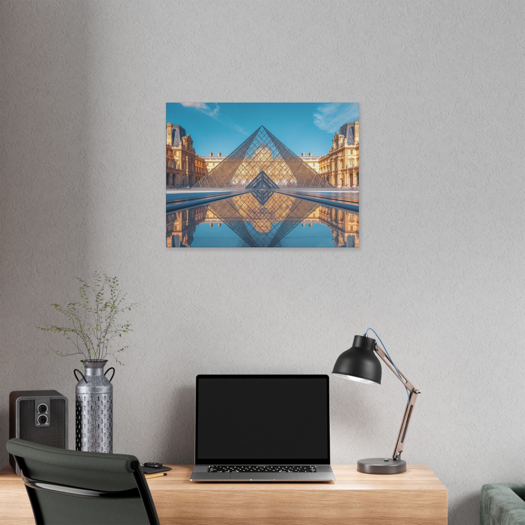Louvre Glass Pyramid Canvas Print — Paris Travel Wall Art