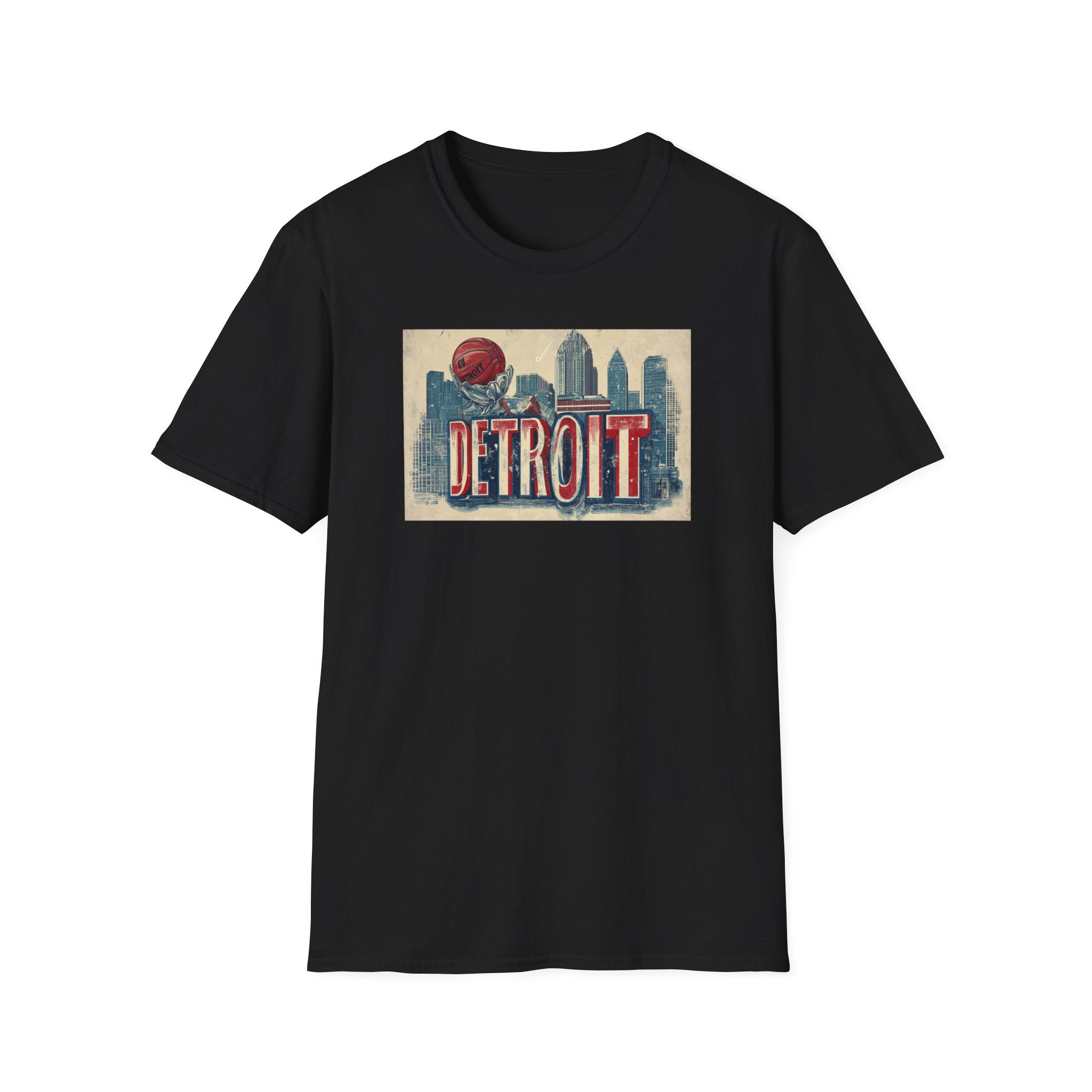 Detroit skyline vintage postcard T-Shirt | Retro city skyline tee