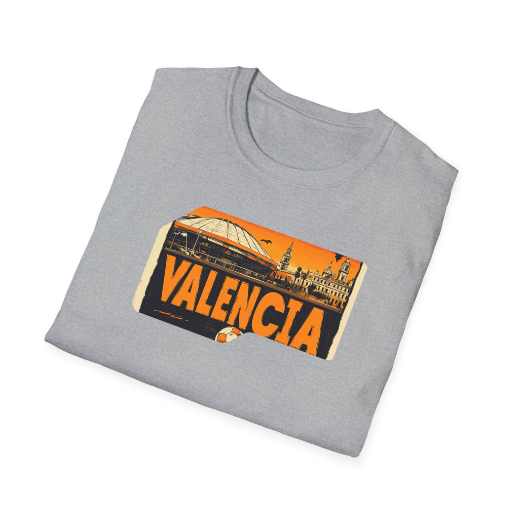 Valencia postcard skyline T-Shirt | Retro cityscape, orange sunset