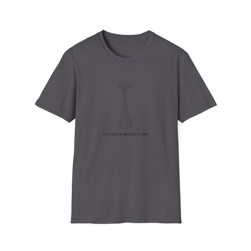 Seattle Space Needle Sketch T-Shirt — Minimalist 'Seattle World Cup 2026' Souvenir Tee