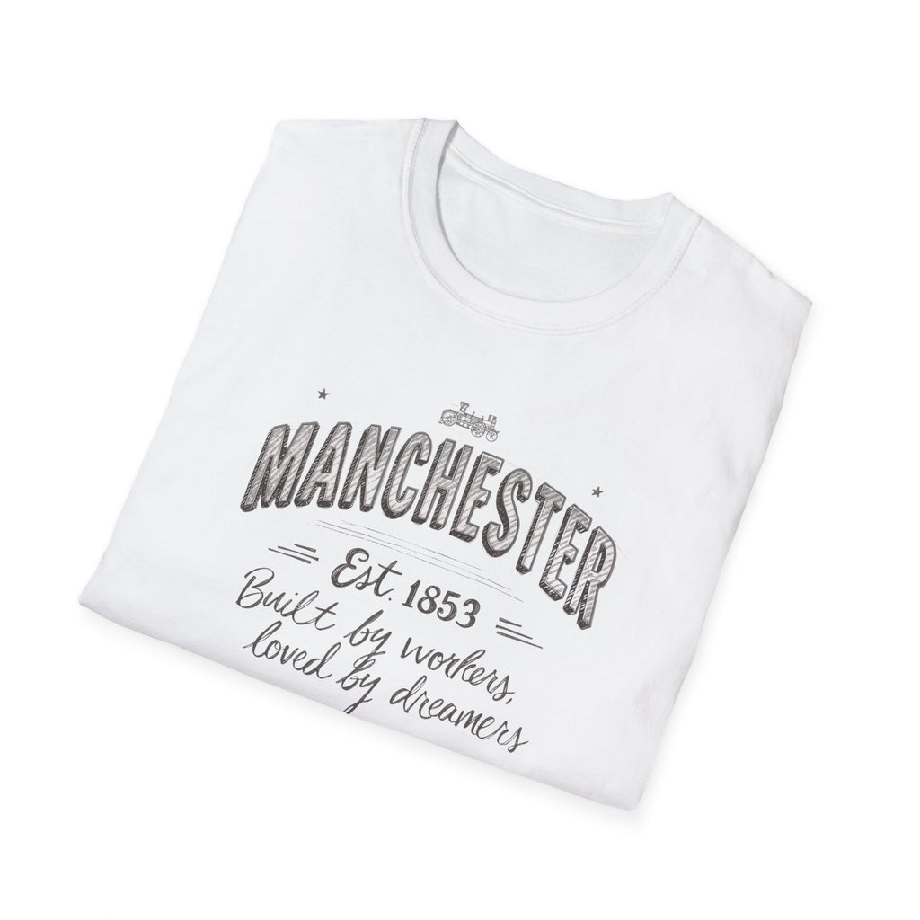 Manchester Vintage T-Shirt — "Built by Workers, Loved by Dreamers"